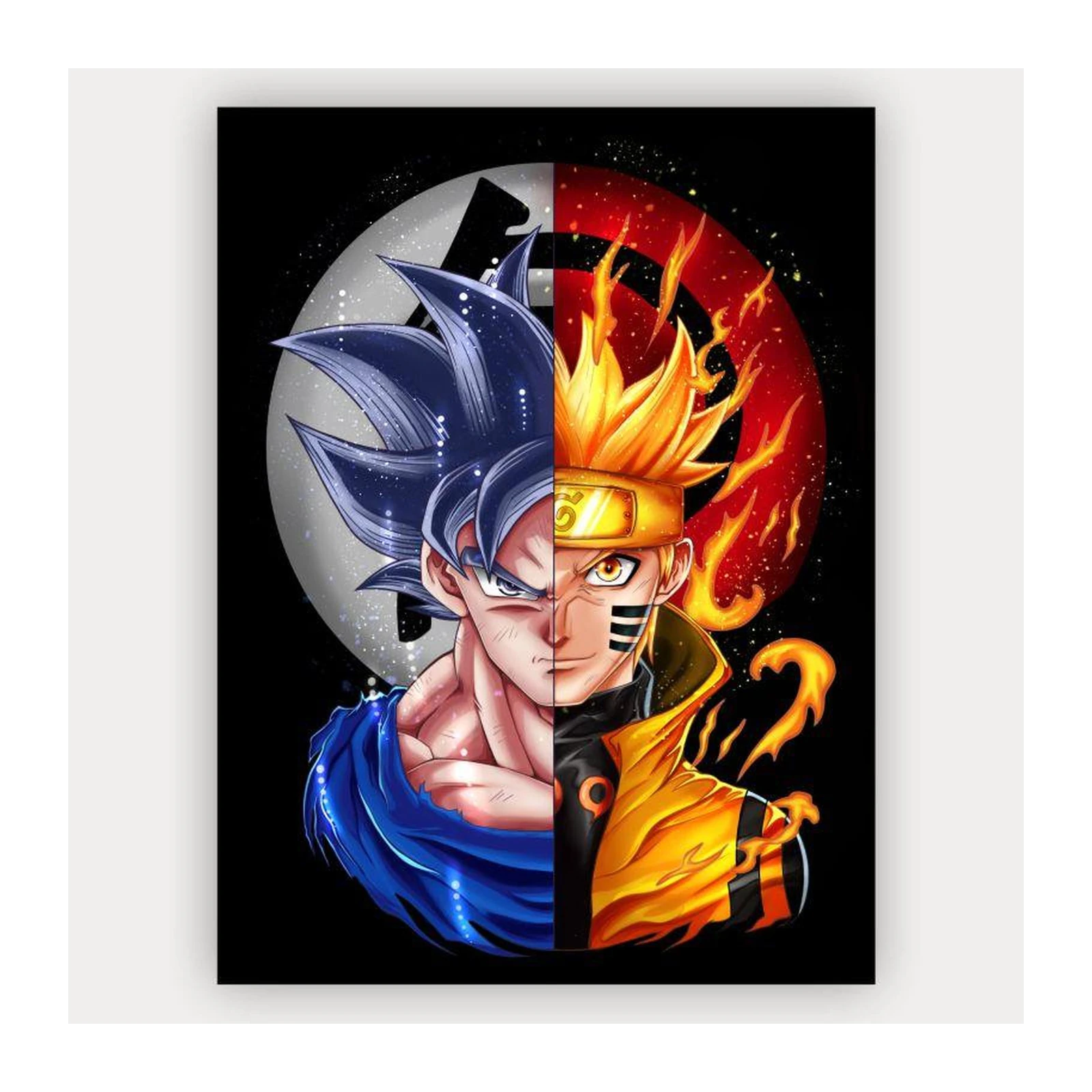 Epic Crossover Anime Heroes Goku Naruto Wall Art