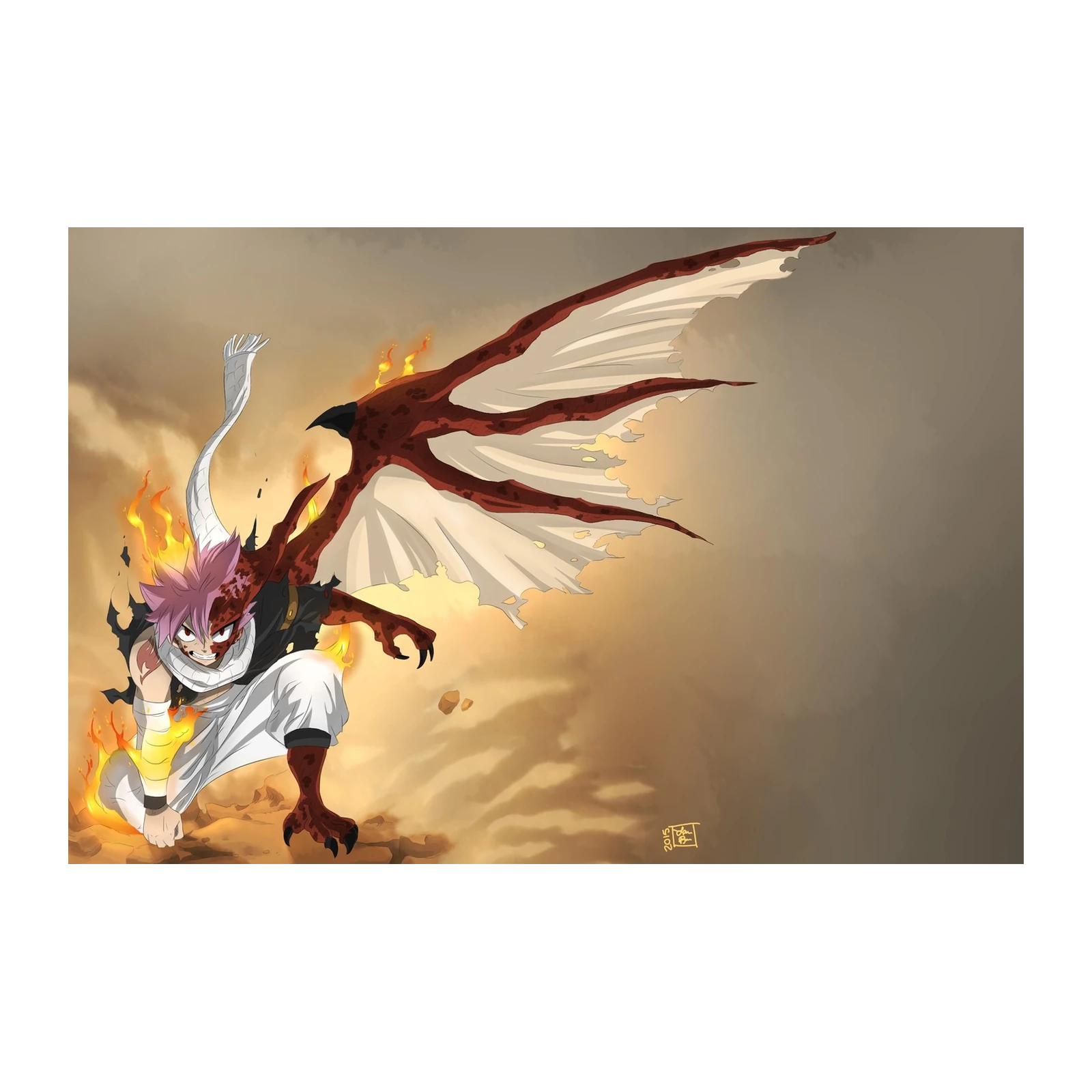 Dragon Slayer Natsu Fiery Dragon Force Wall Art