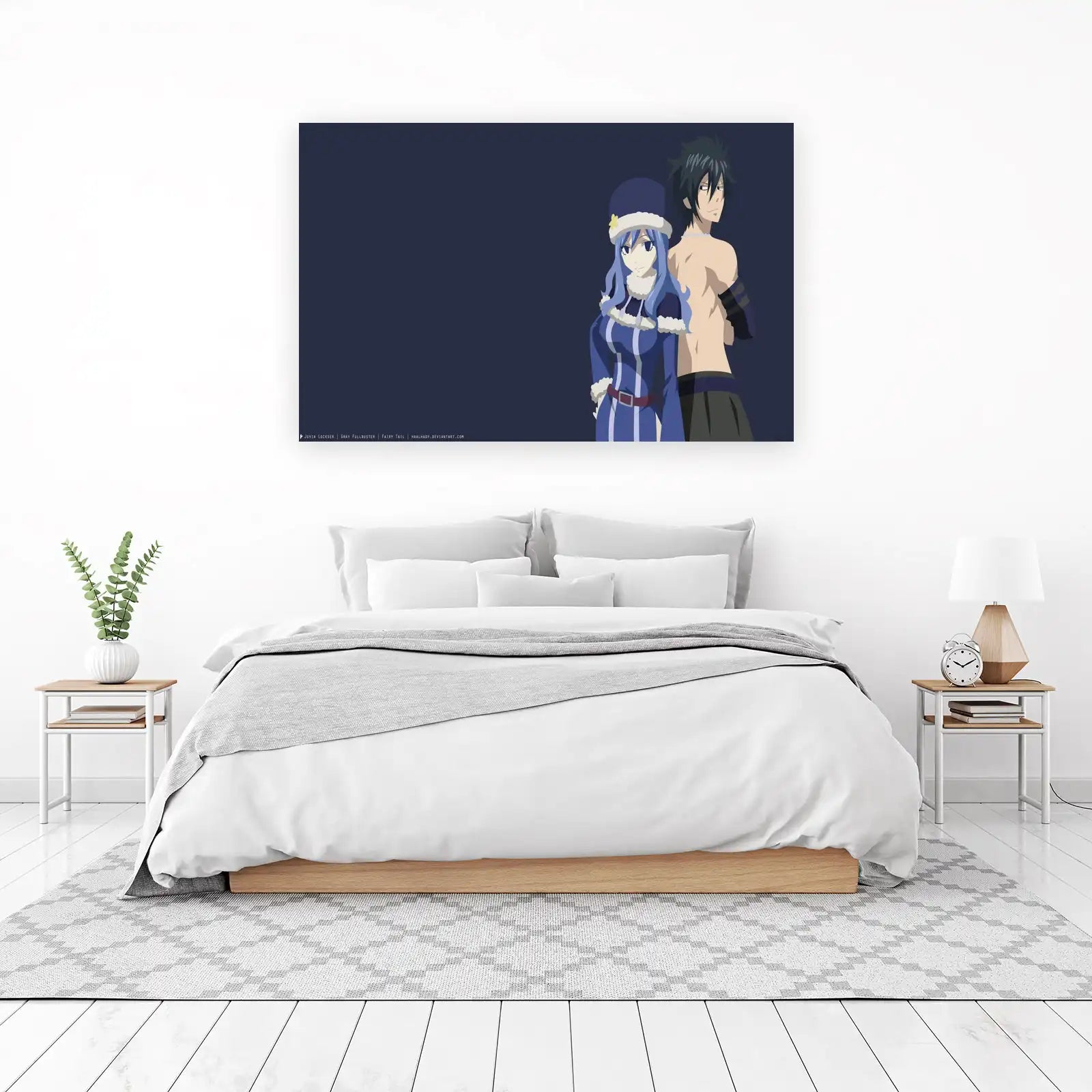 Fairy Tail Juvia Gray Couple Minimalist Wall Art