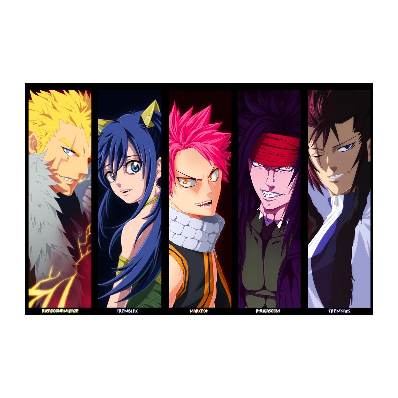 Fairy Tail Anime Character Collage Wall Art