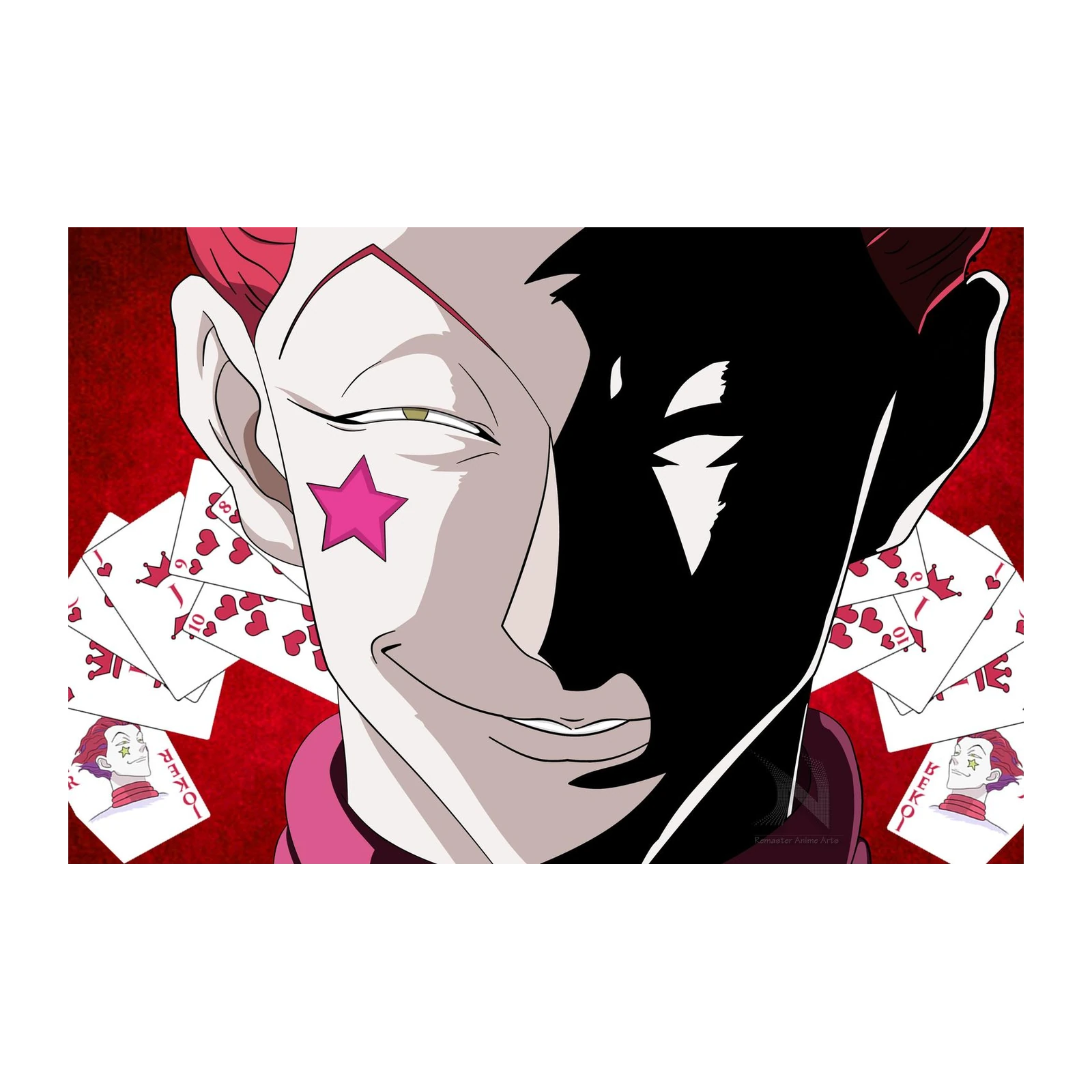Hisoka Hunter x Hunter Bold Star Joker Wall Art