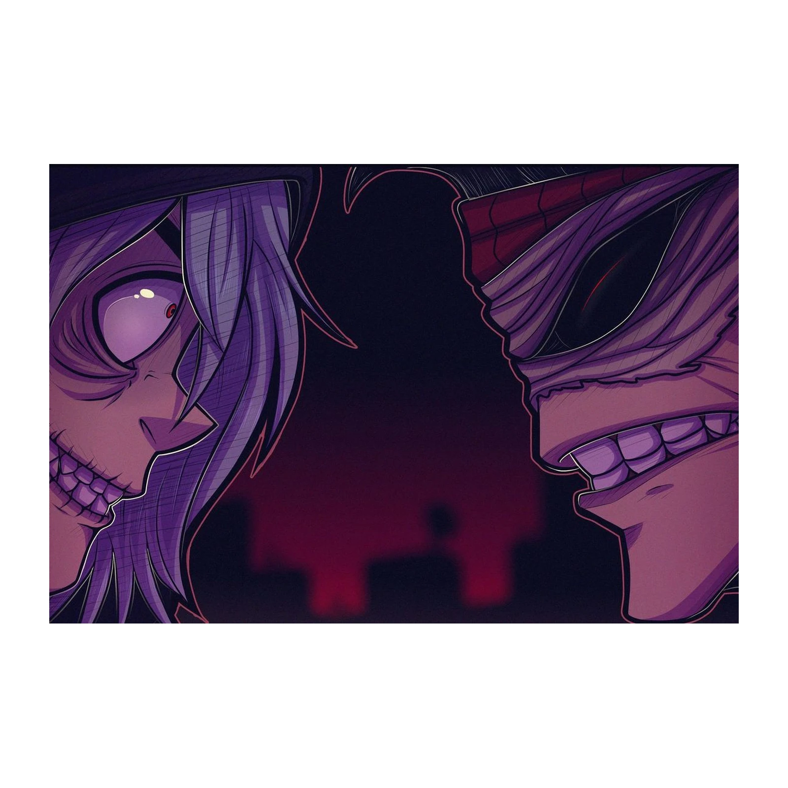Creepy Anime Duo Gothic Dark Art Wall Art