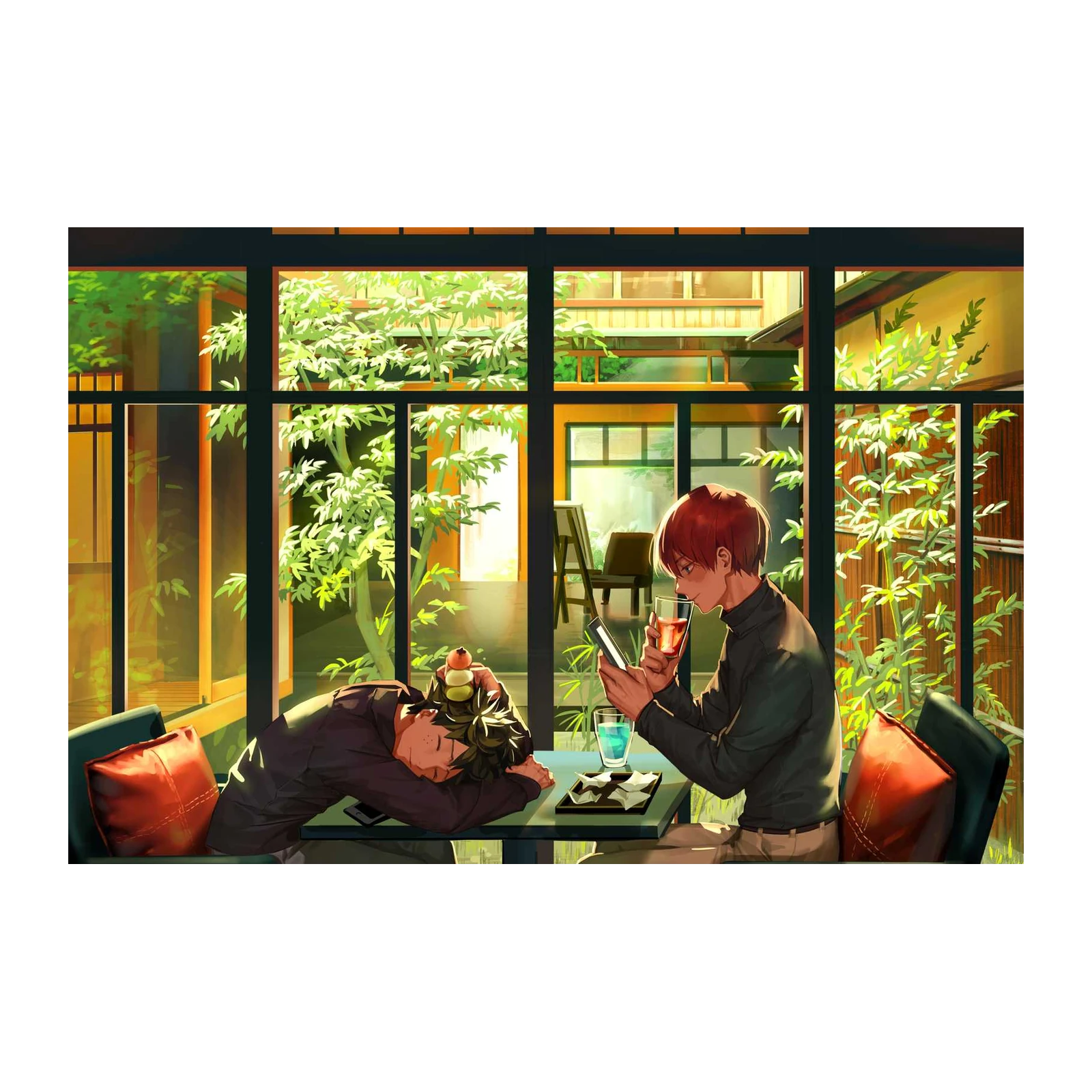 Serene Anime Duo Afternoon Wall Art
