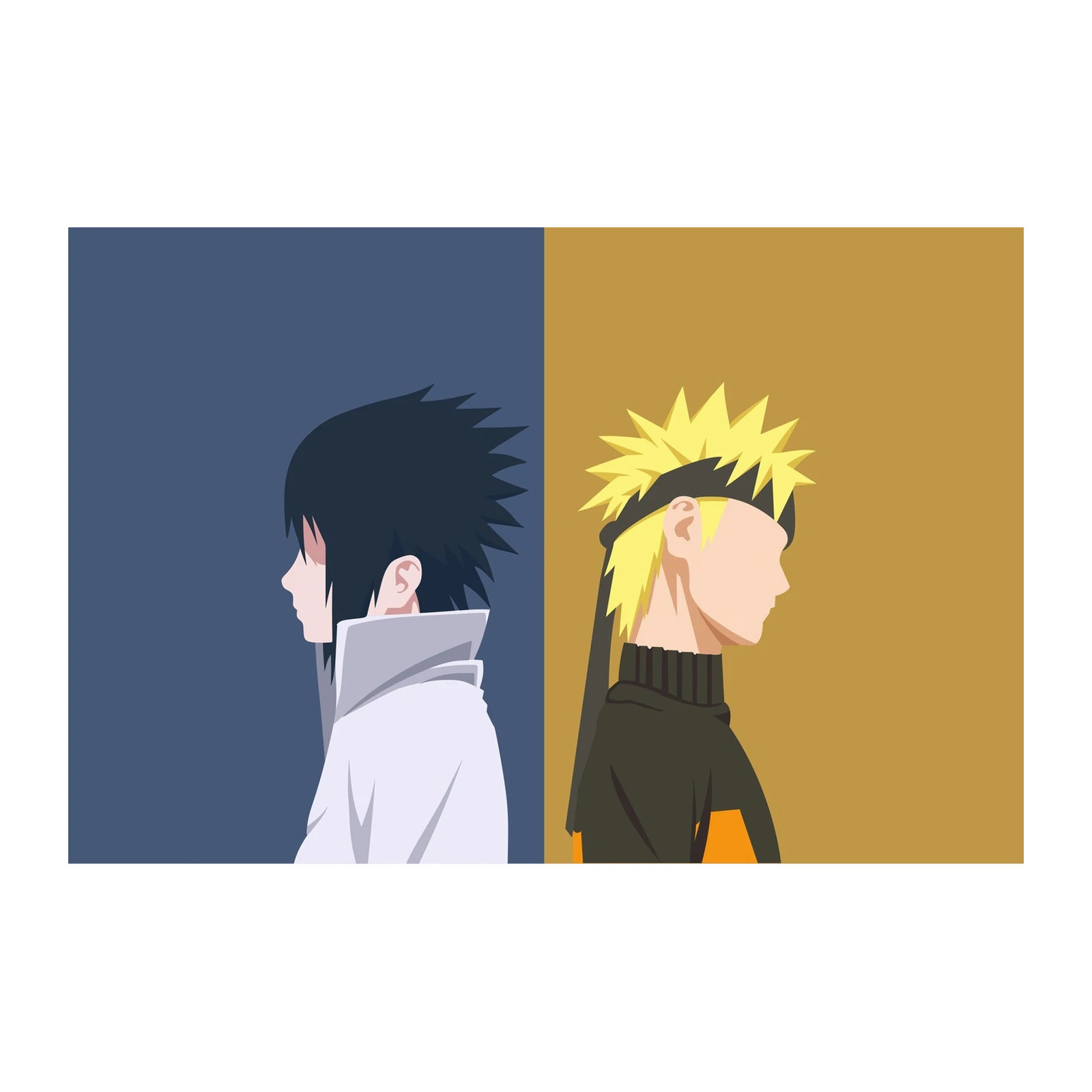 Naruto & Sasuke Minimalist Anime Wall Art