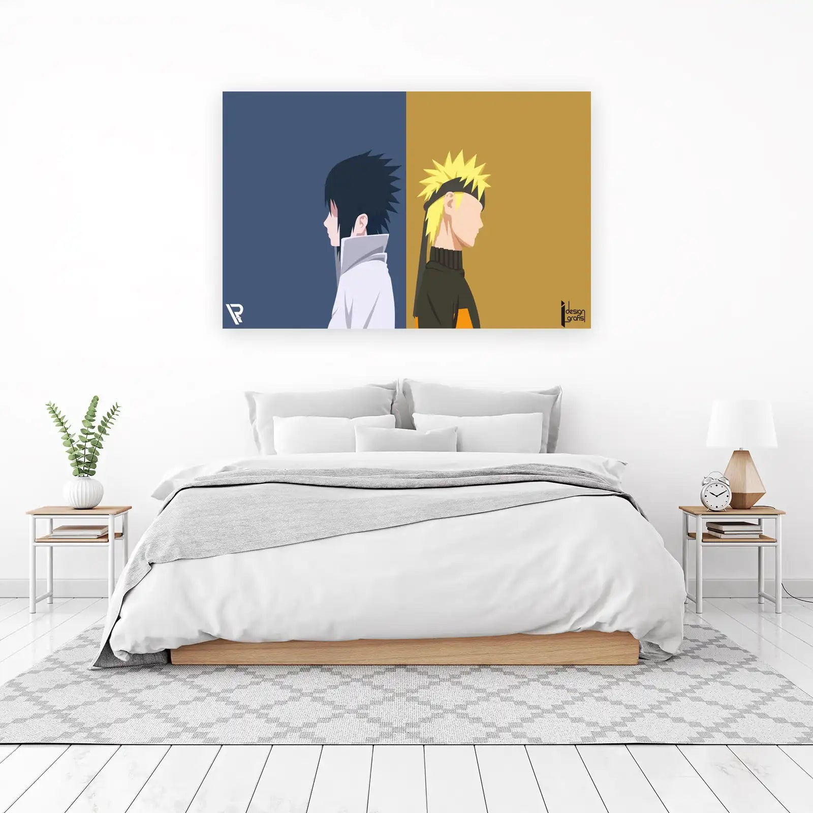 Naruto & Sasuke Minimalist Anime Wall Art