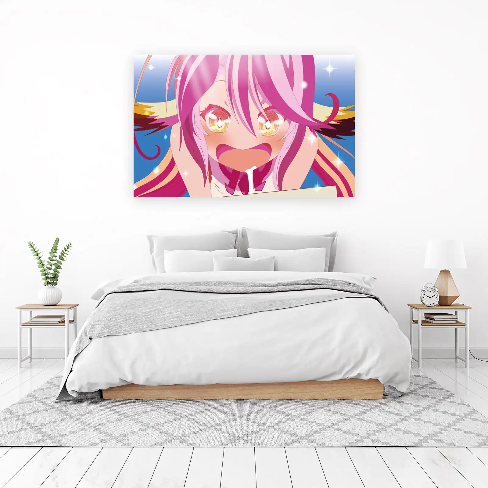 Vibrant Anime Girl Pink Hair Wall Art