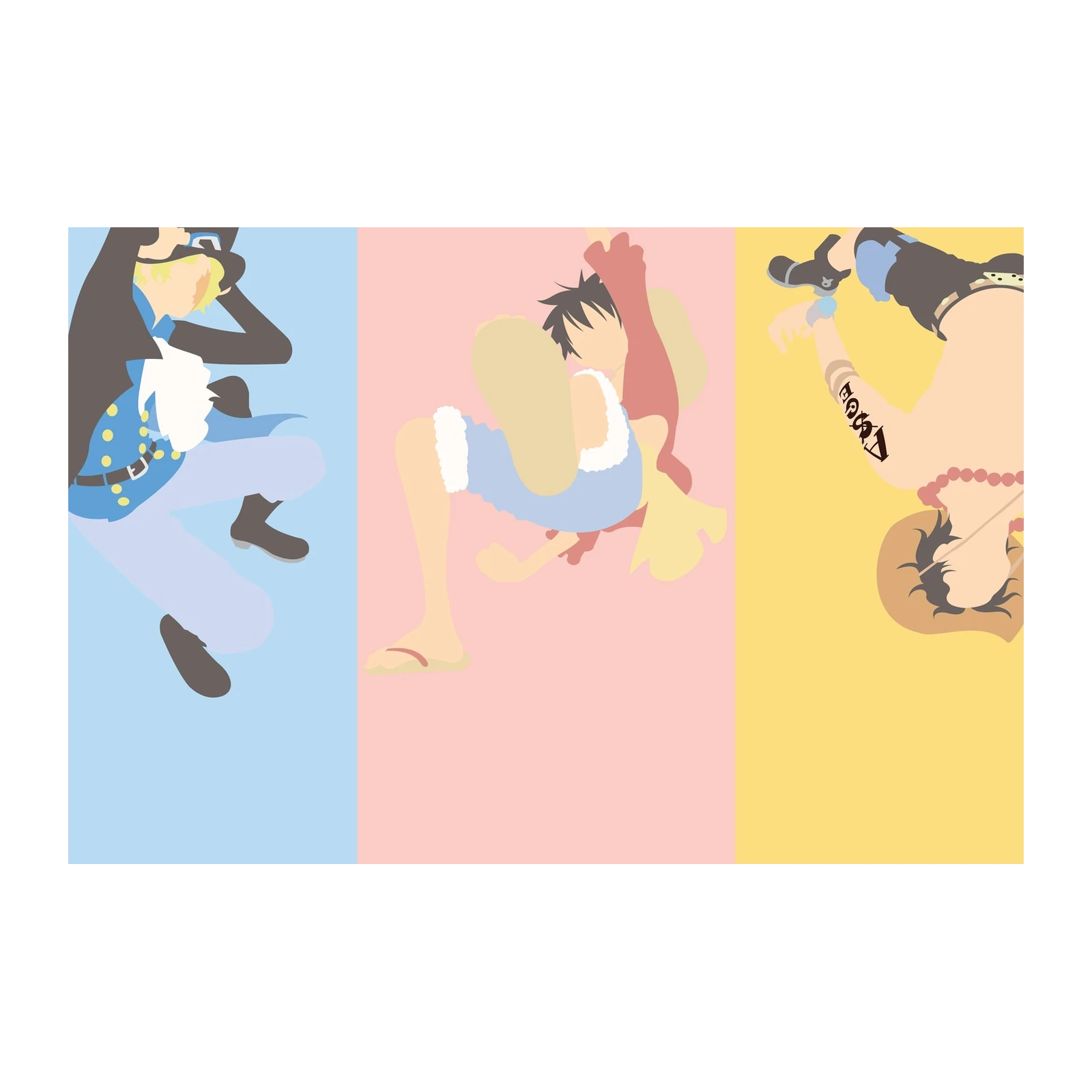 Anime Trio "Brothers" Minimalist Wall Art