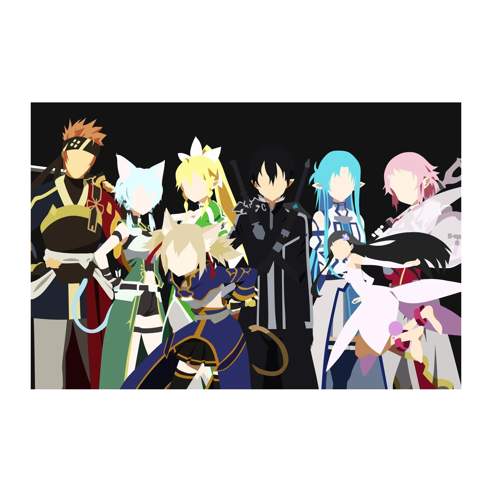 Anime Character Montage Minimalist Wall Art