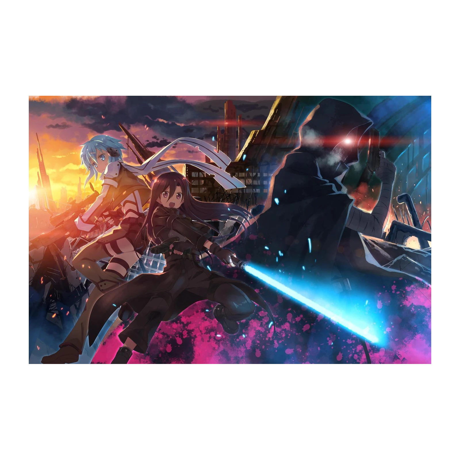 Epic Anime Action Scene Wall Art