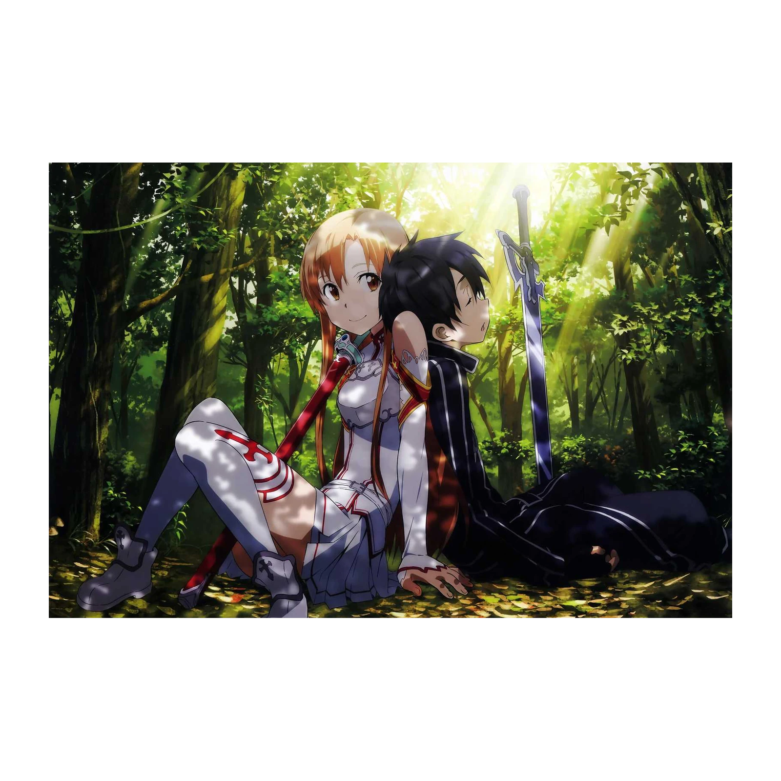 Anime Couple Forest Dream Wall Art