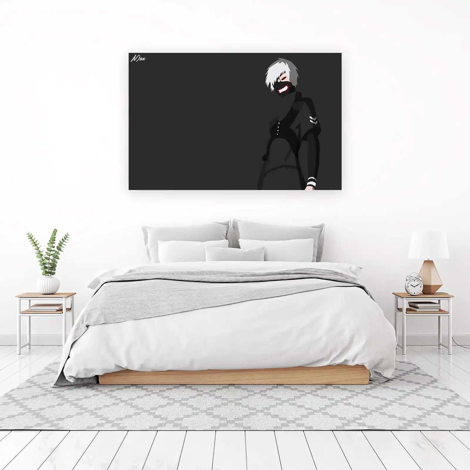 Ghoul Anime Character Minimalist Wall Art