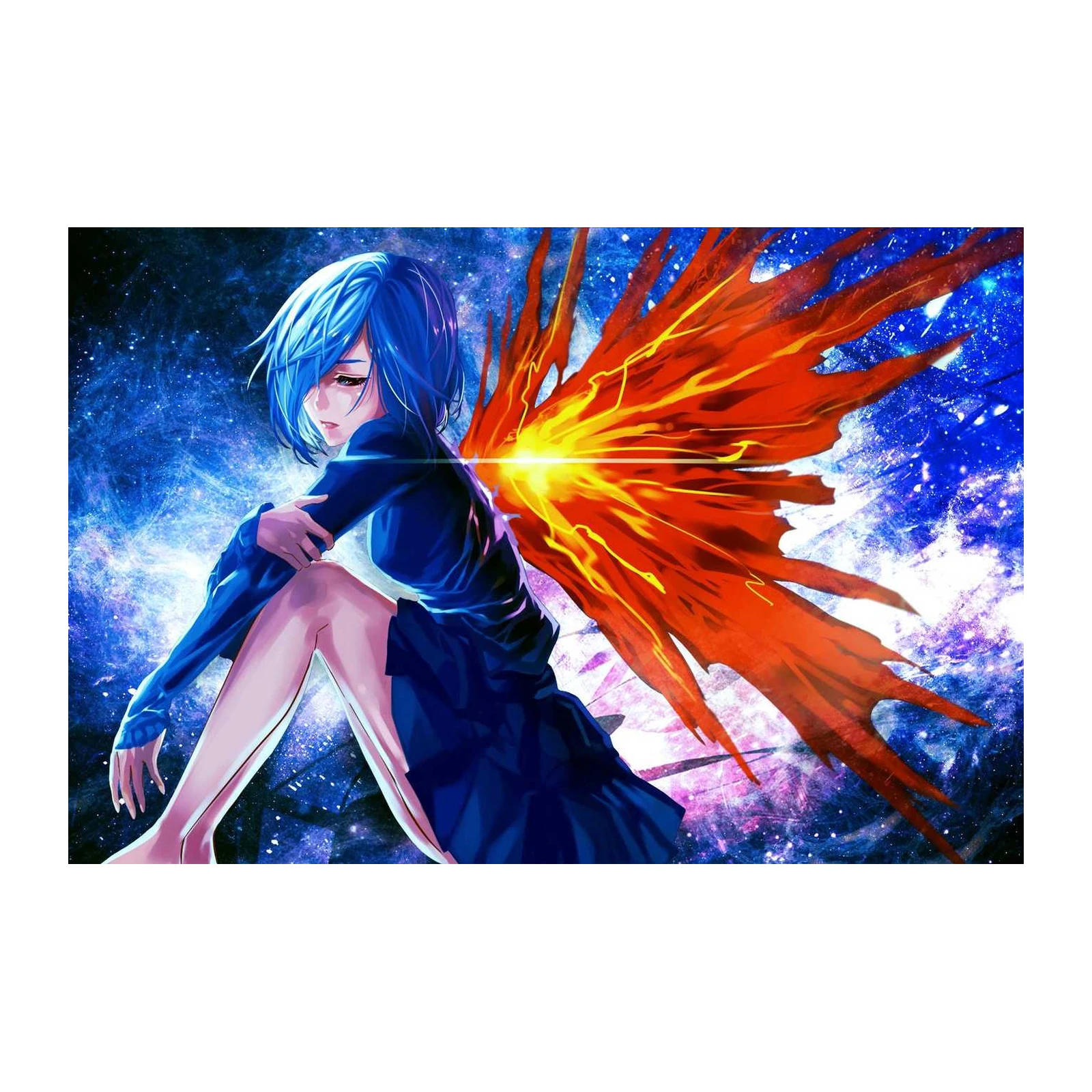 Anime Cosmic Angel Wings Wall Art