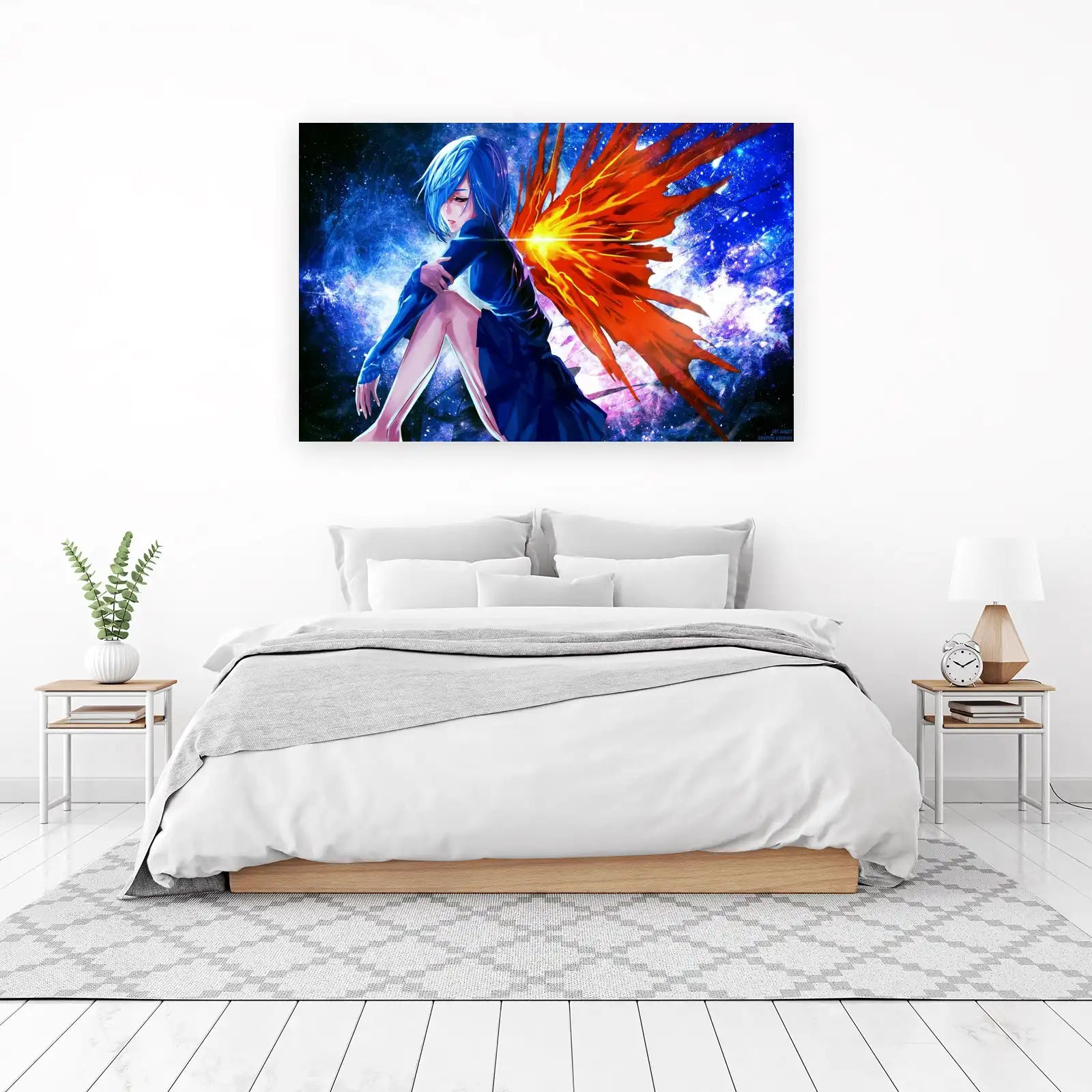 Anime Cosmic Angel Wings Wall Art
