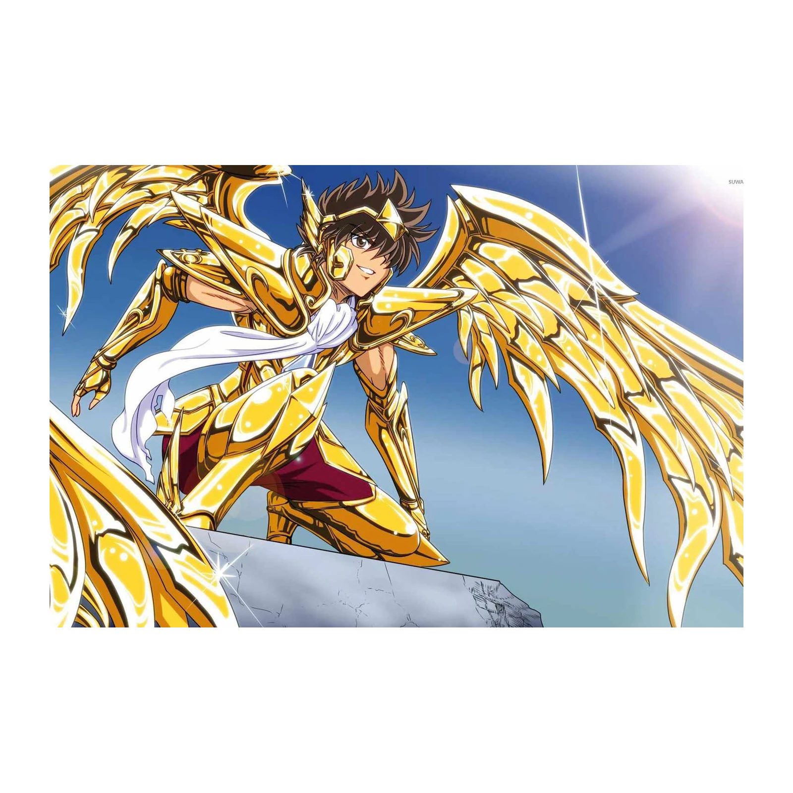 Pegasus Seiya Golden Armor Wall Art