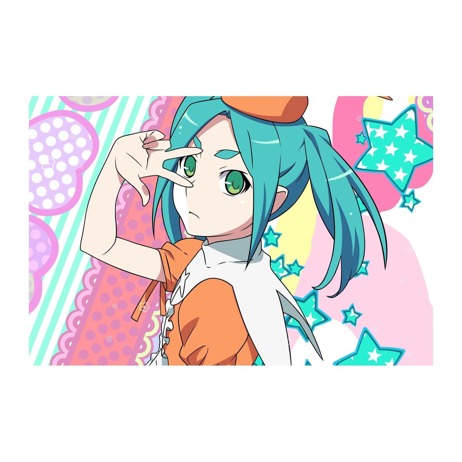 Vibrant Anime Girl Starry Sky Wall Art
