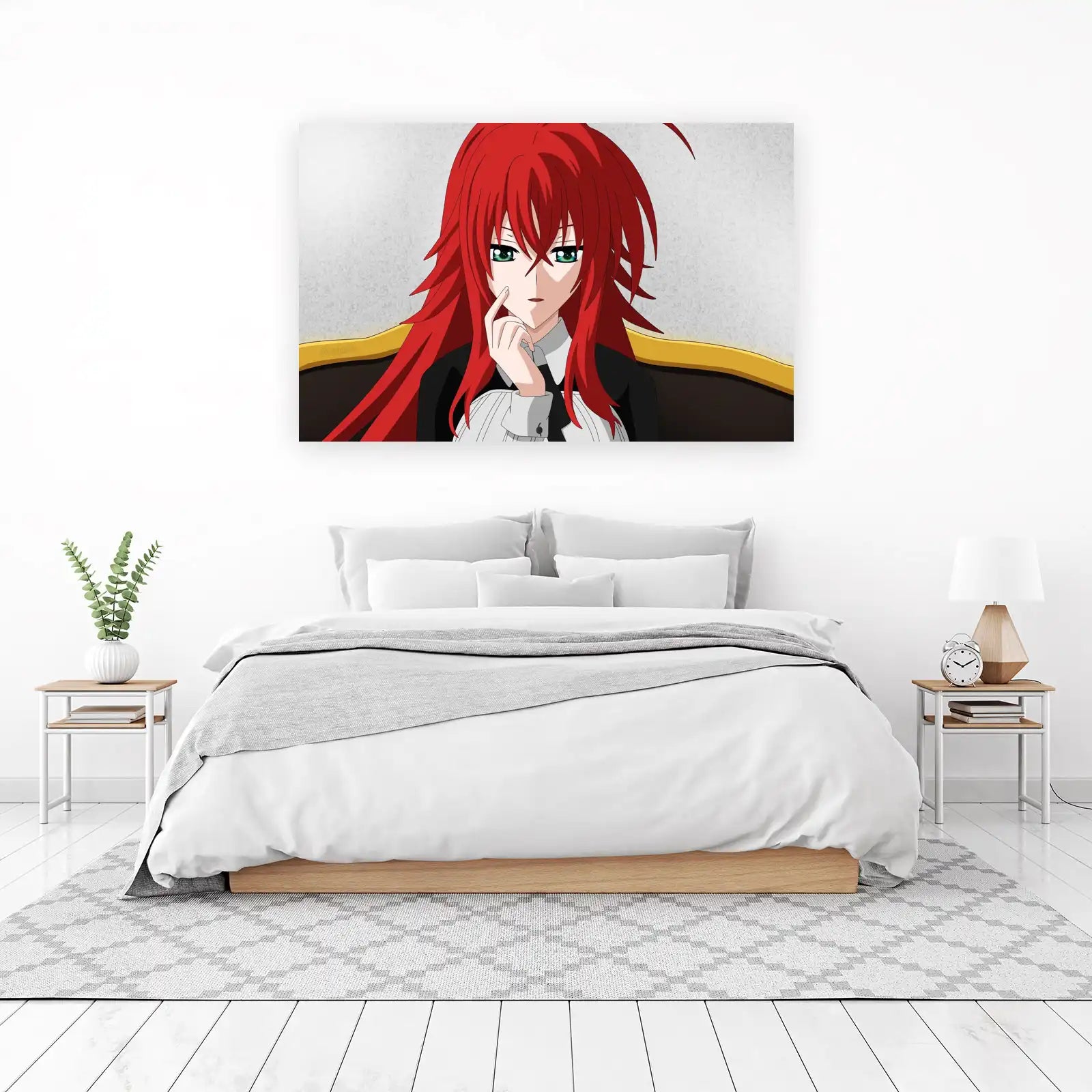 Fiery Anime Girl Portrait Wall Art