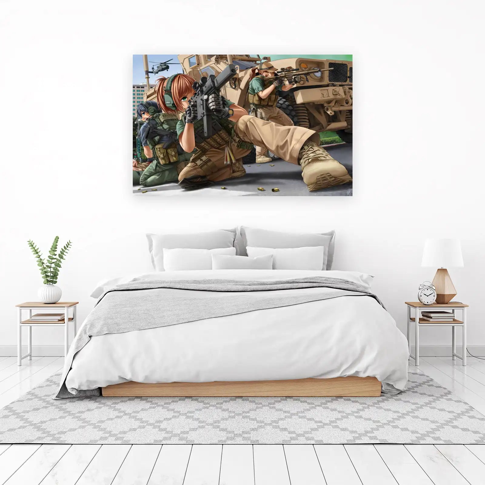 Anime Military Girls Tactical Combat Wall Art