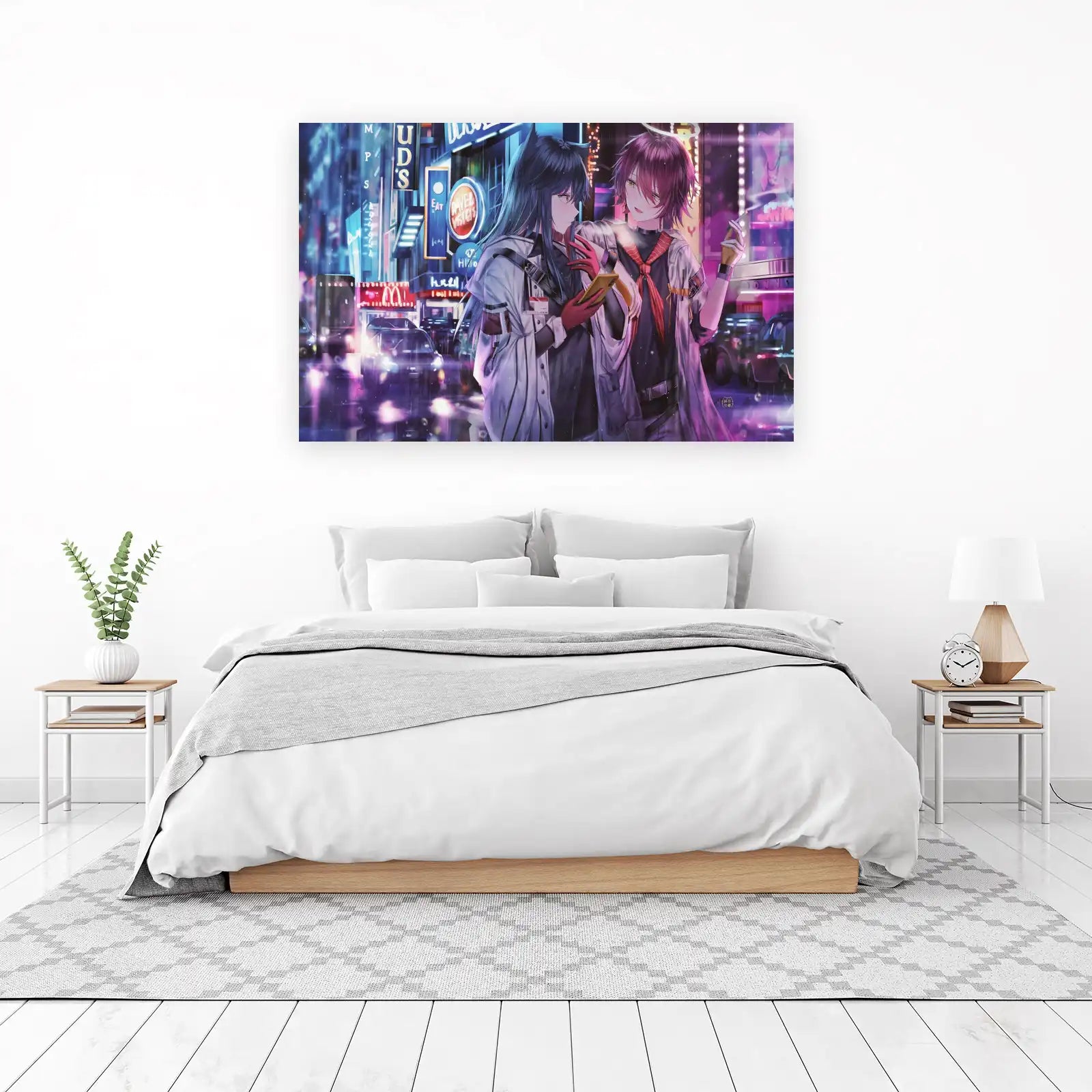 Anime City Night Aesthetic Wall Art