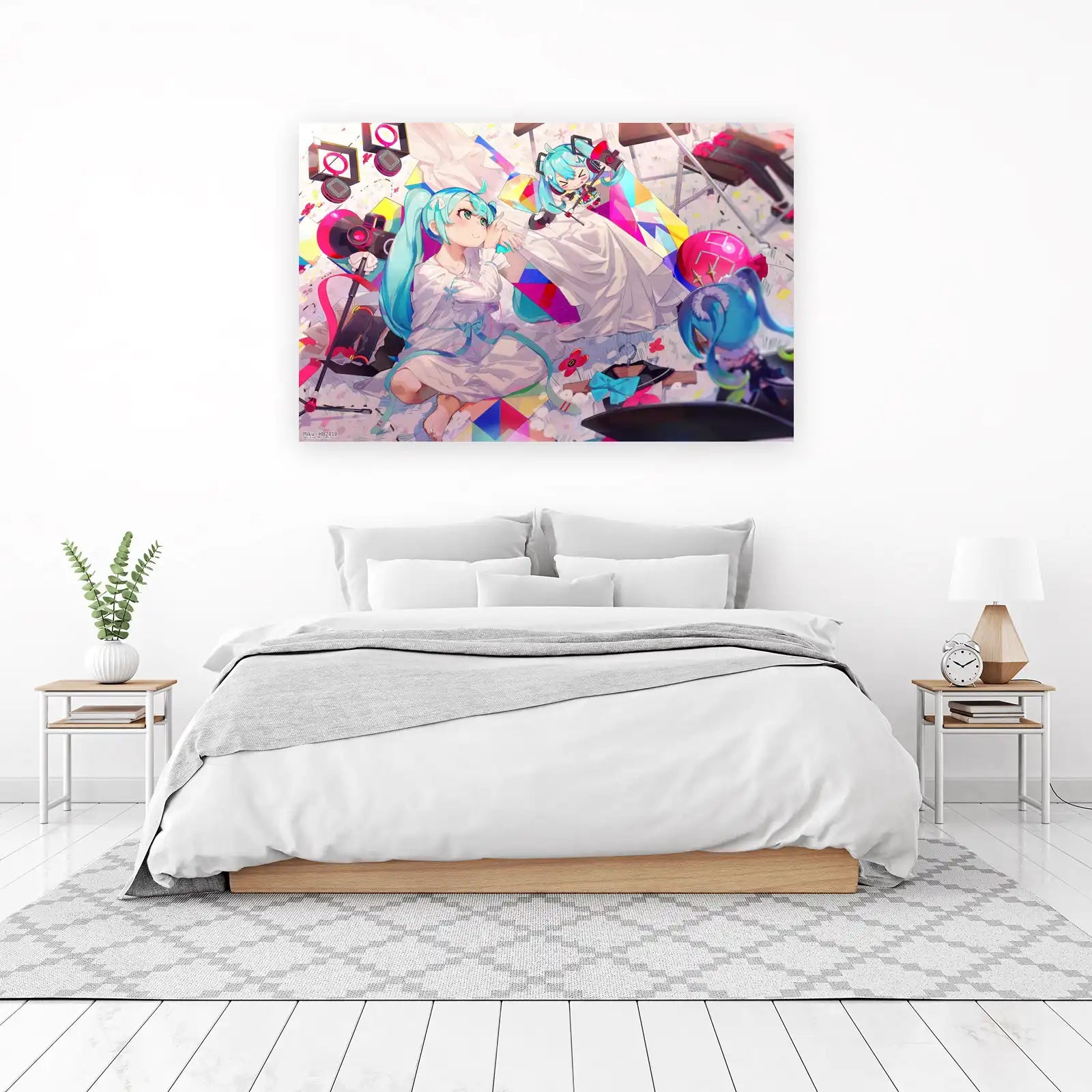 Vibrant Anime Miku Duo Wall Art