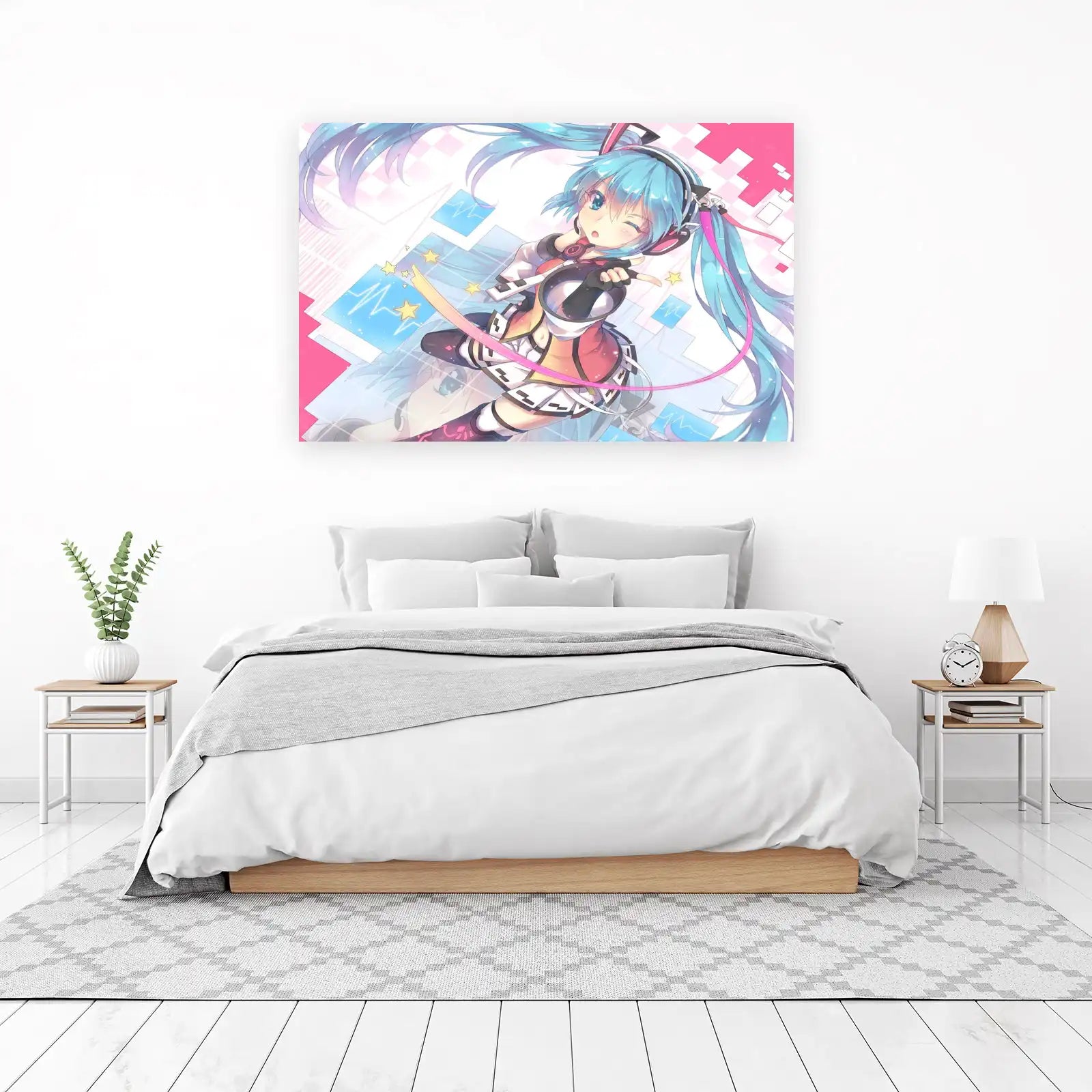 Vibrant Anime Pop Star Miku Wall Art