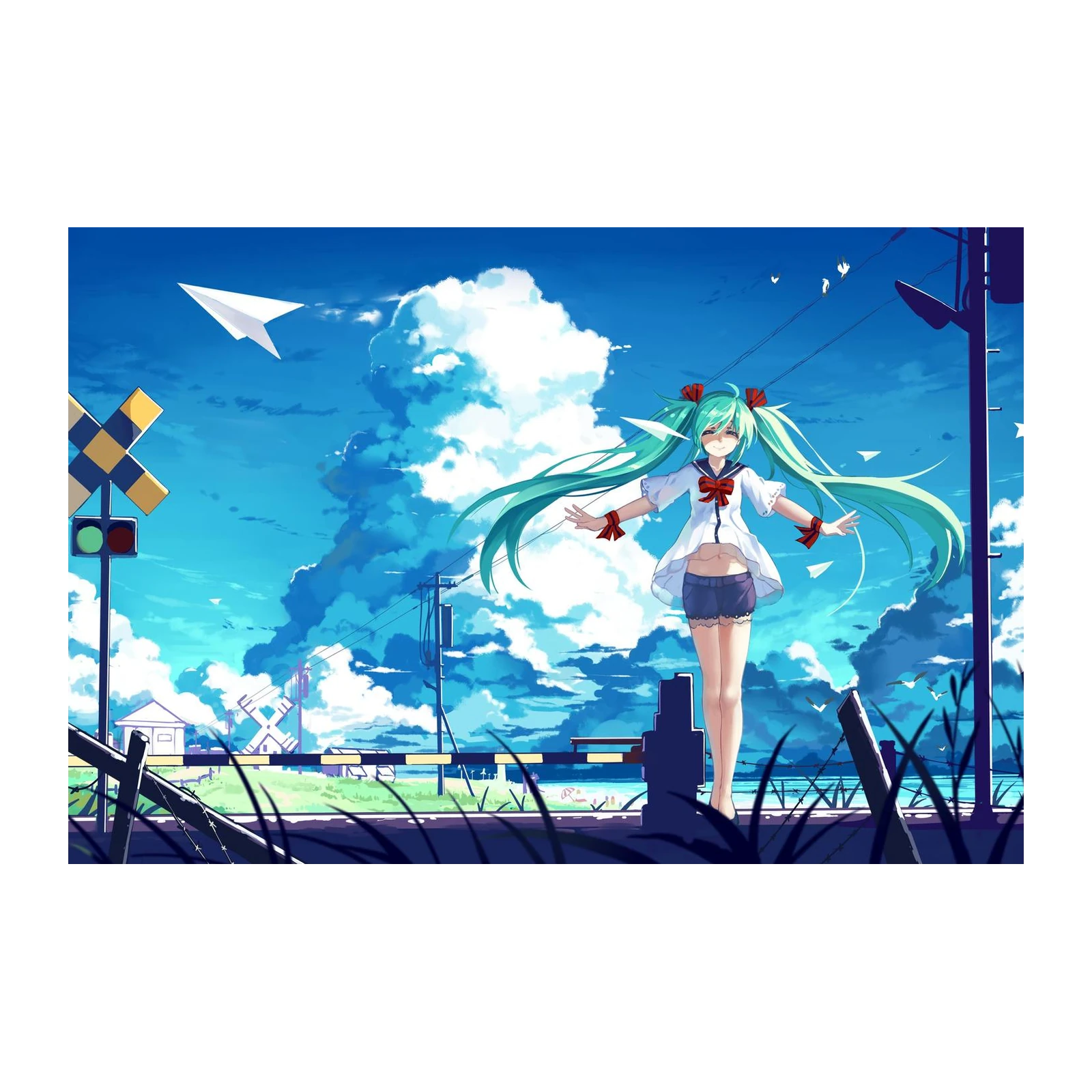Anime Girl Sky Dream Wall Art