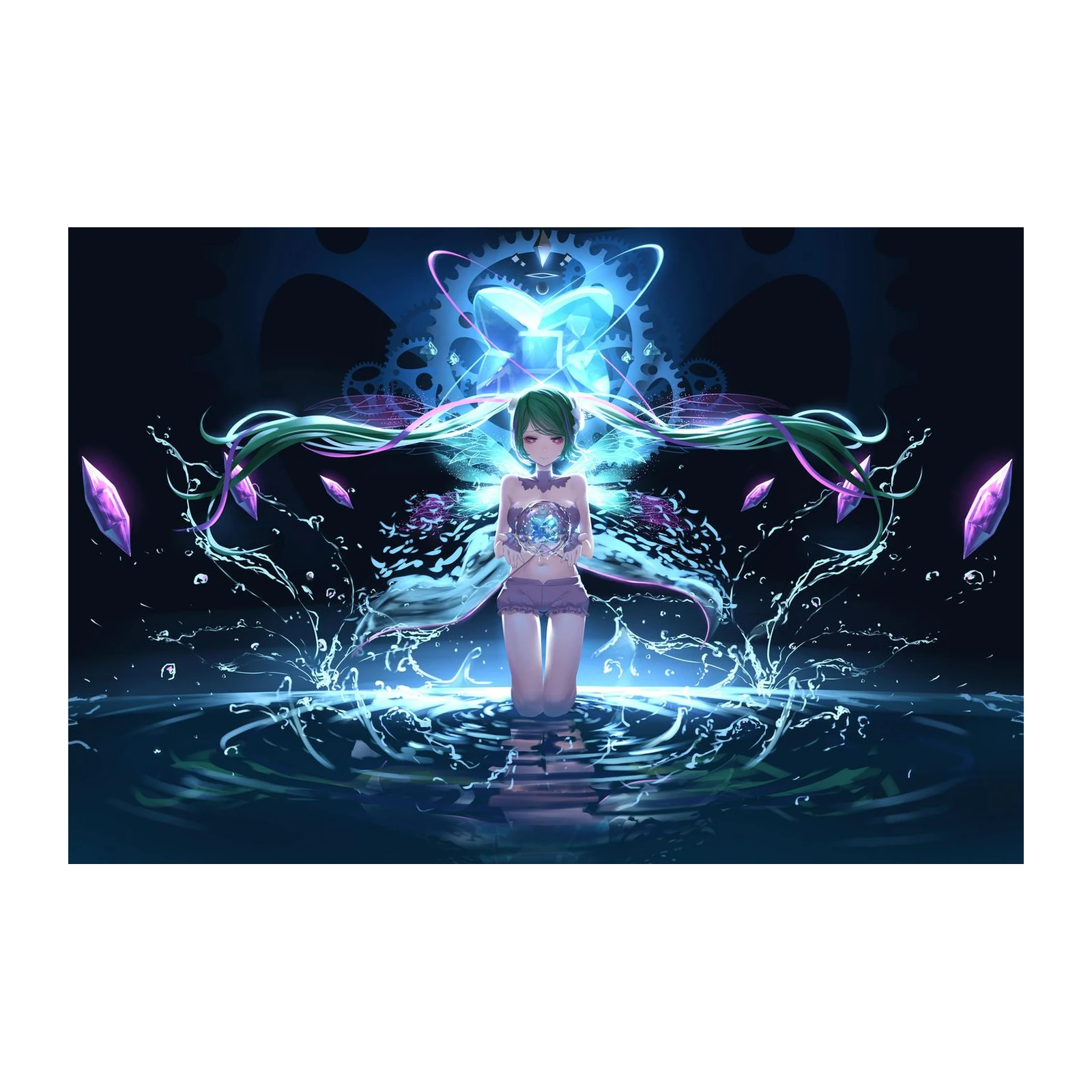 Mystical Fairy Crystal Anime Wall Art
