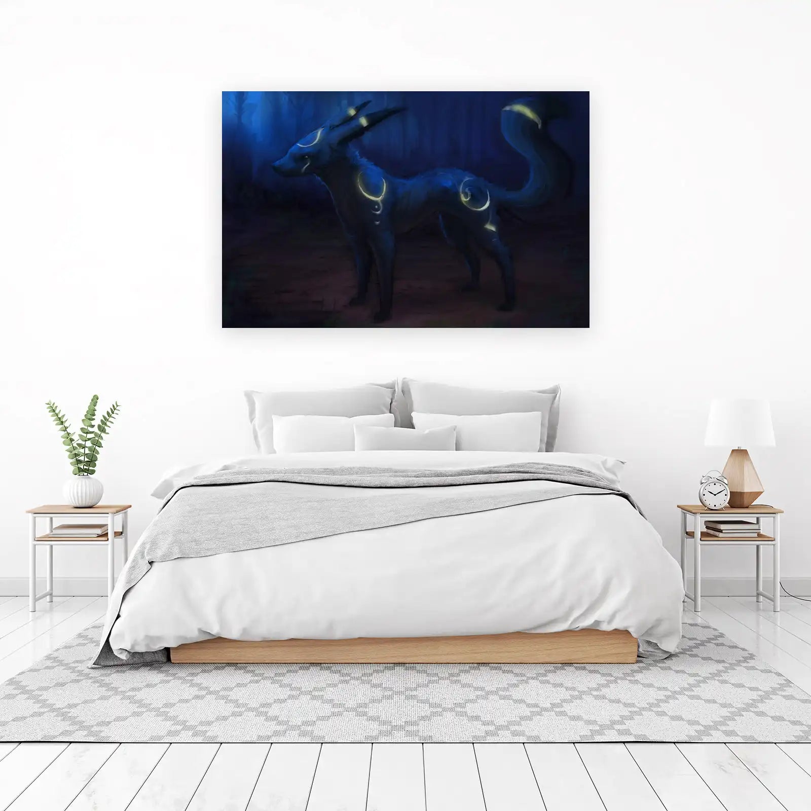 Mystic Wolf Night Forest Wall Art