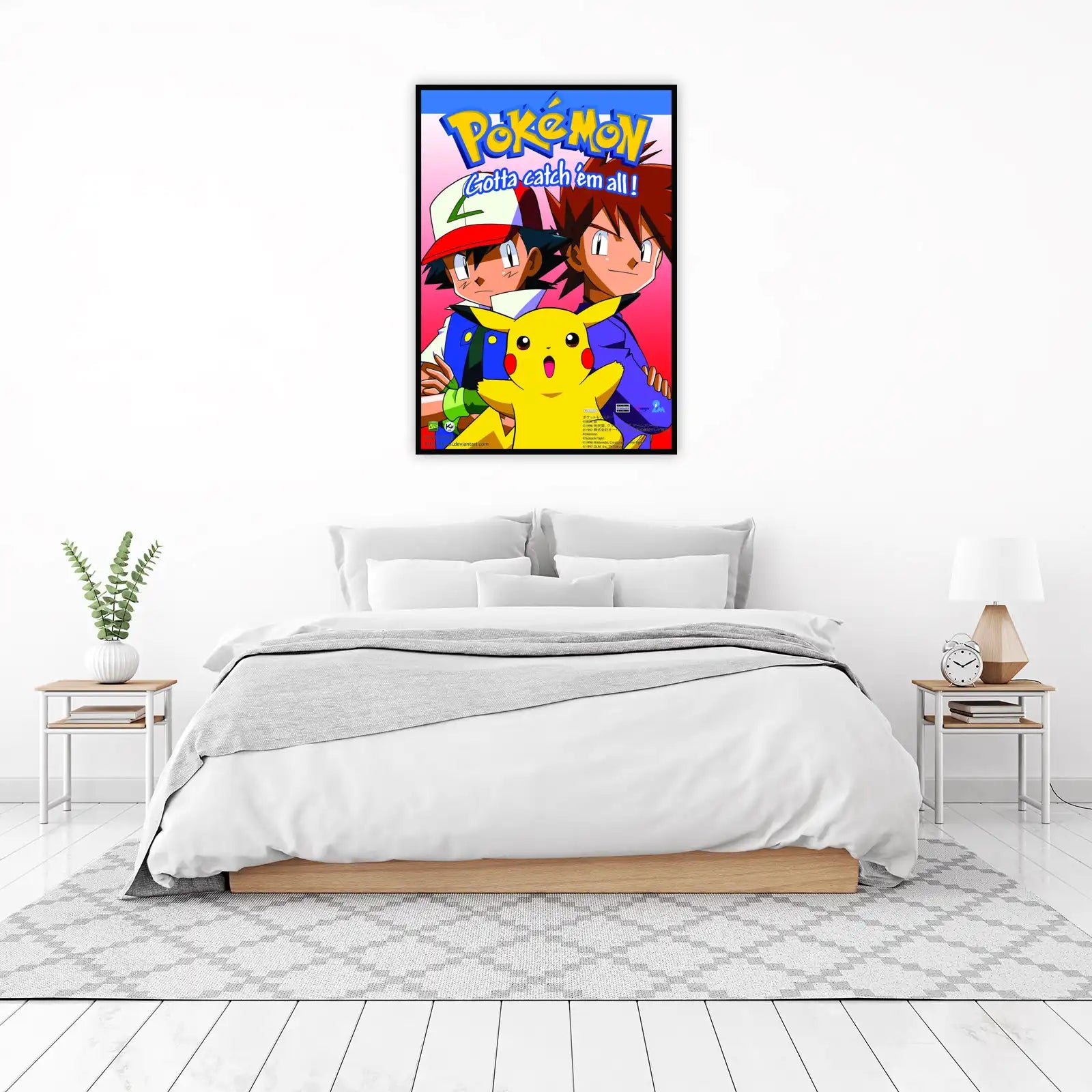 Iconic Pokemon Ash Pikachu Gary Wall Art