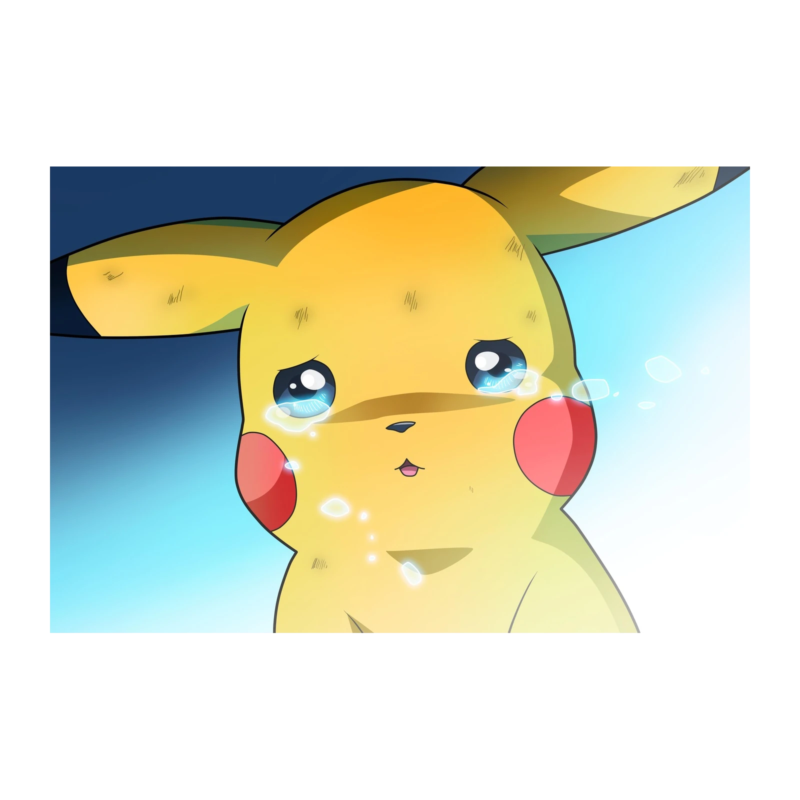 Heartbroken Pikachu Crying Anime Wall Art
