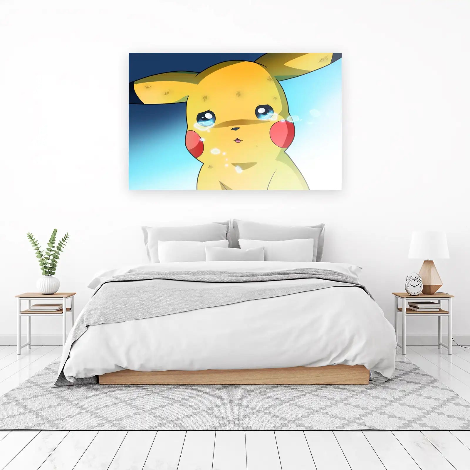 Heartbroken Pikachu Crying Anime Wall Art