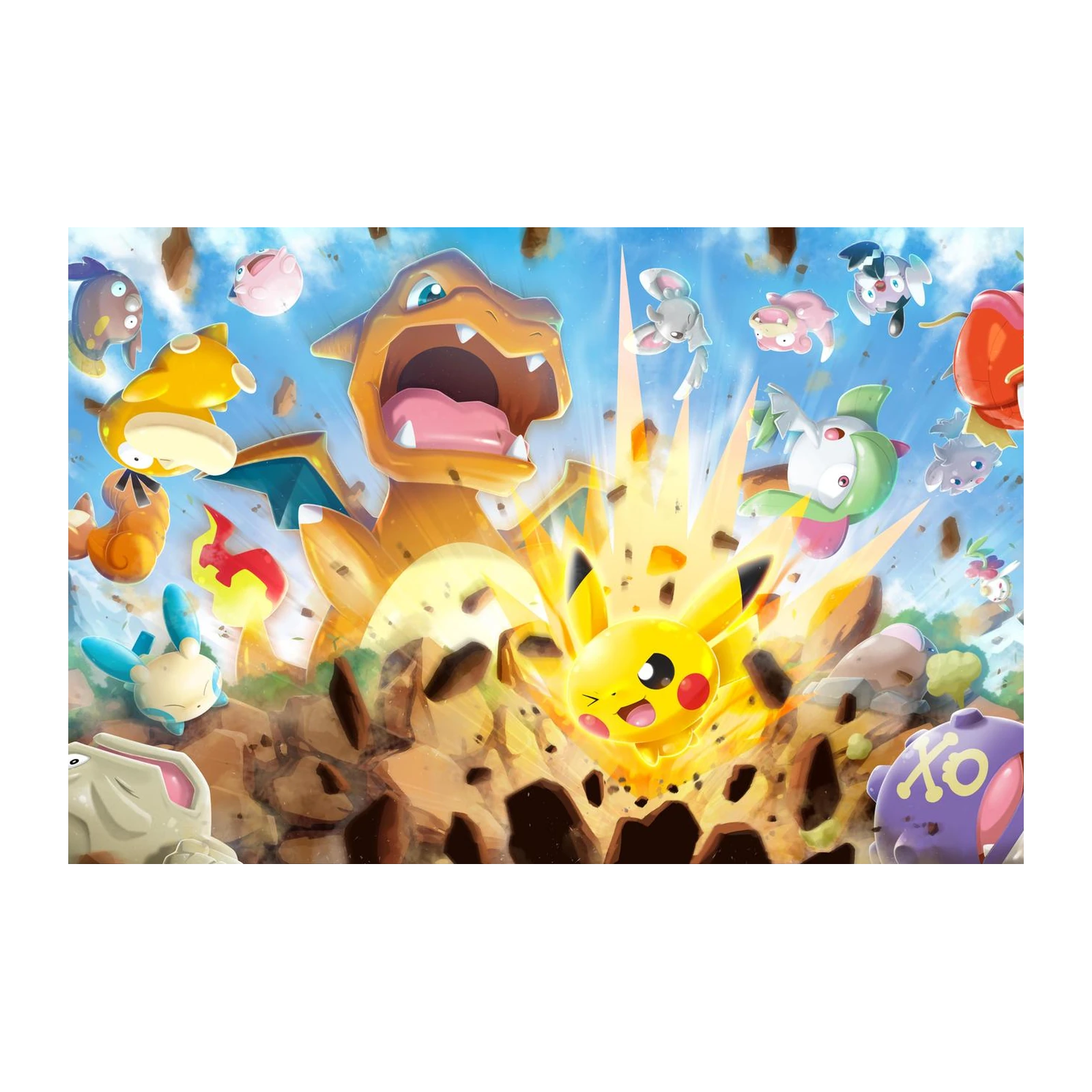 Epic Pokémon Battle Wall Art - Vibrant Anime Wall Art