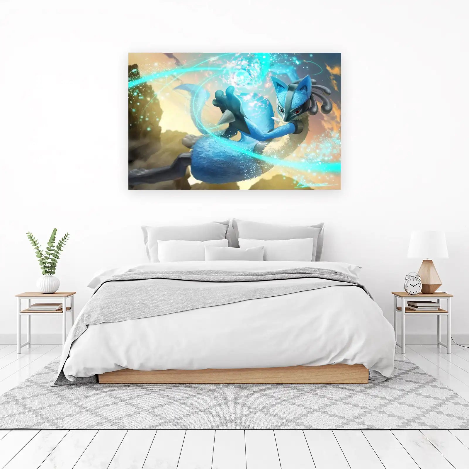 Dynamic Lucario Aura Sphere Wall Art