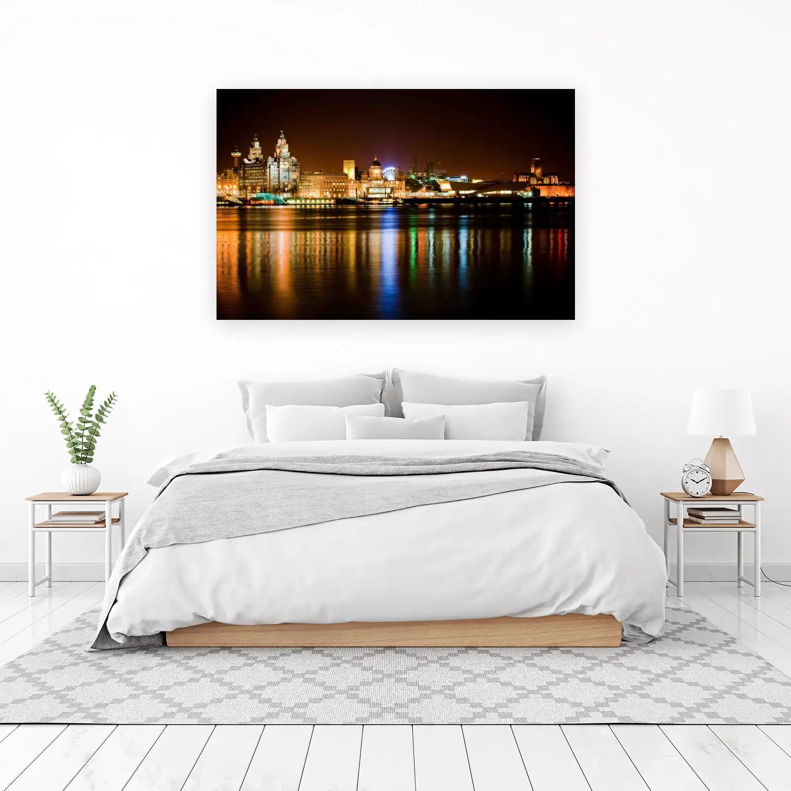Liverpool Skyline Night Cityscape Wall Art