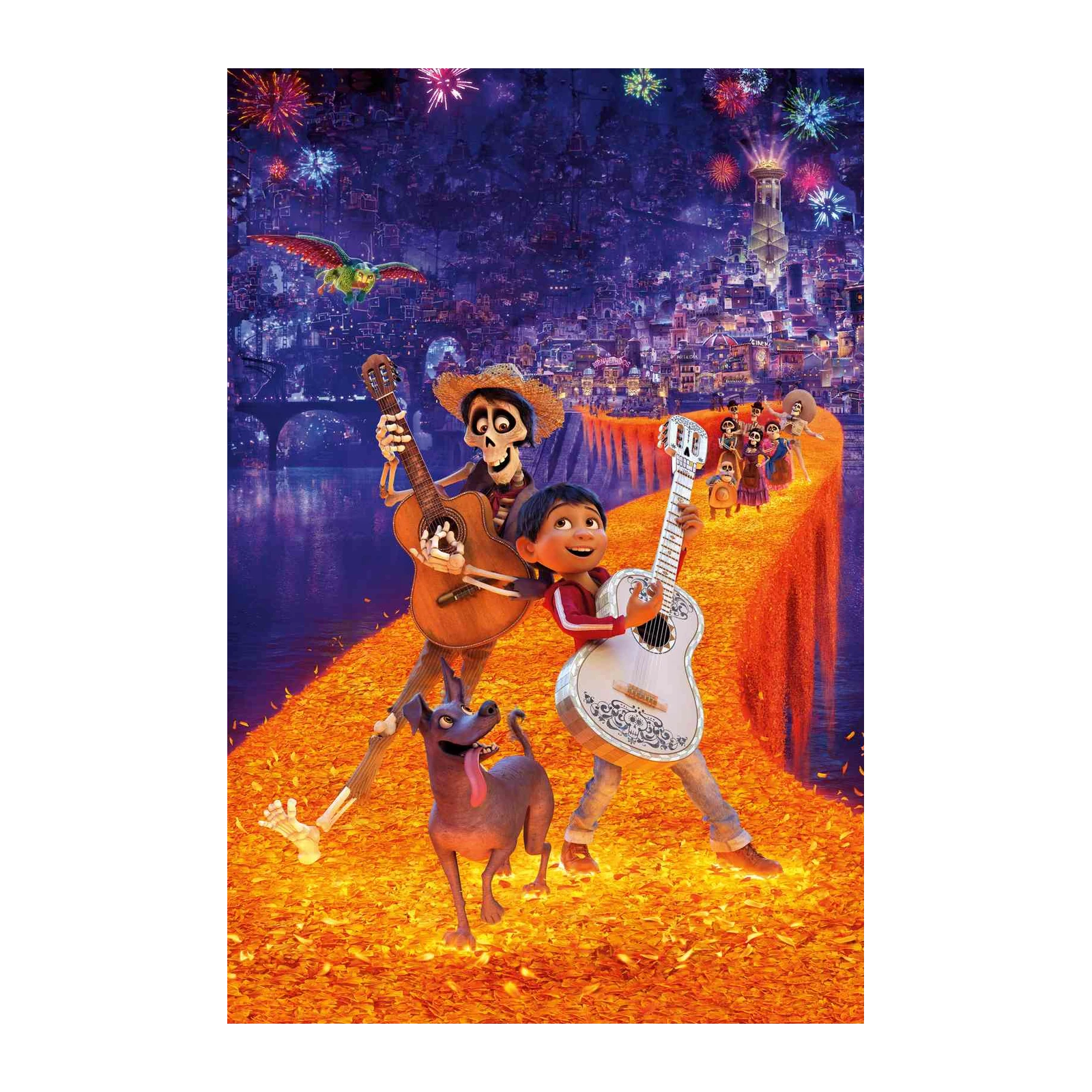 Vibrant Coco Guitar Duo & Dog Wall Art