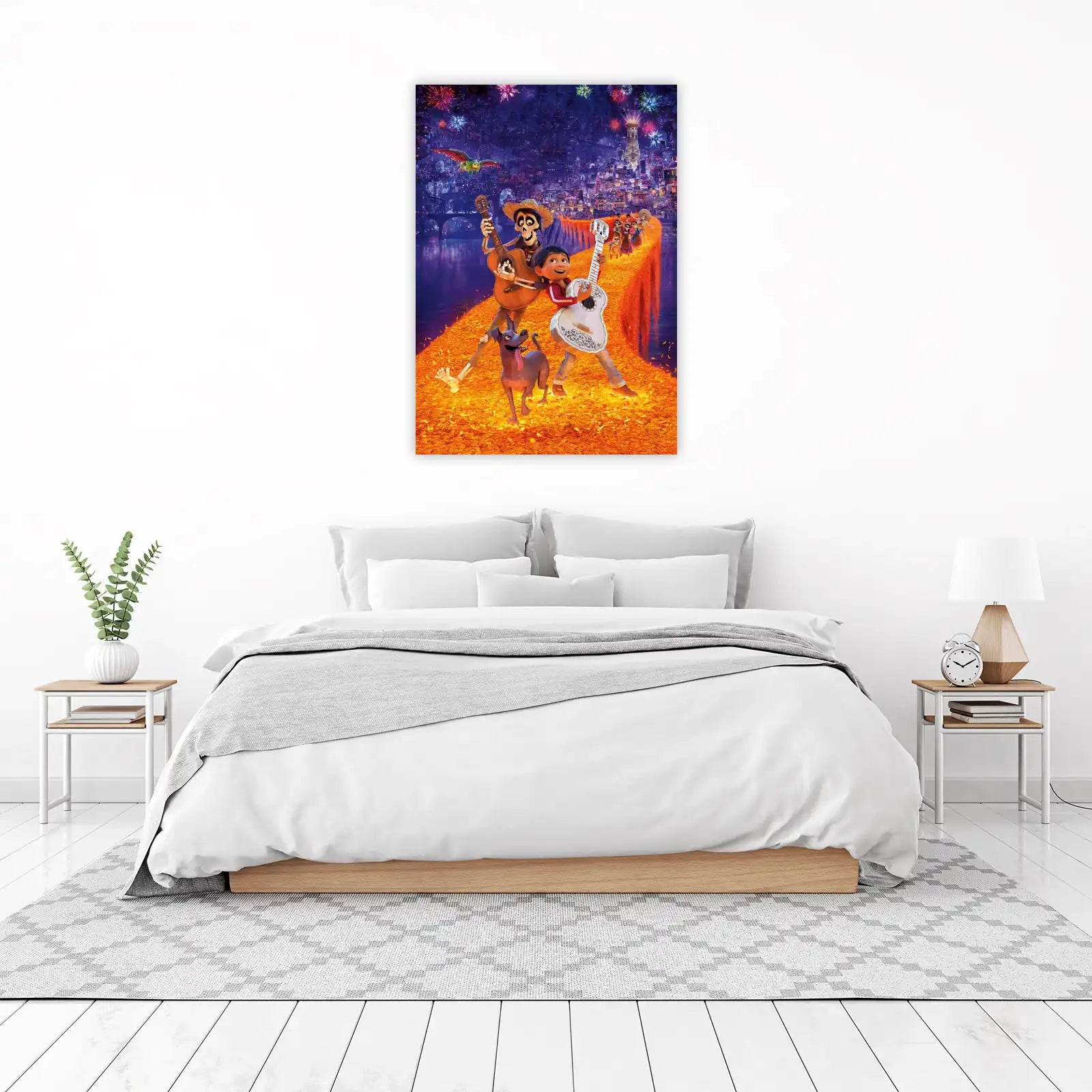 Vibrant Coco Guitar Duo & Dog Wall Art