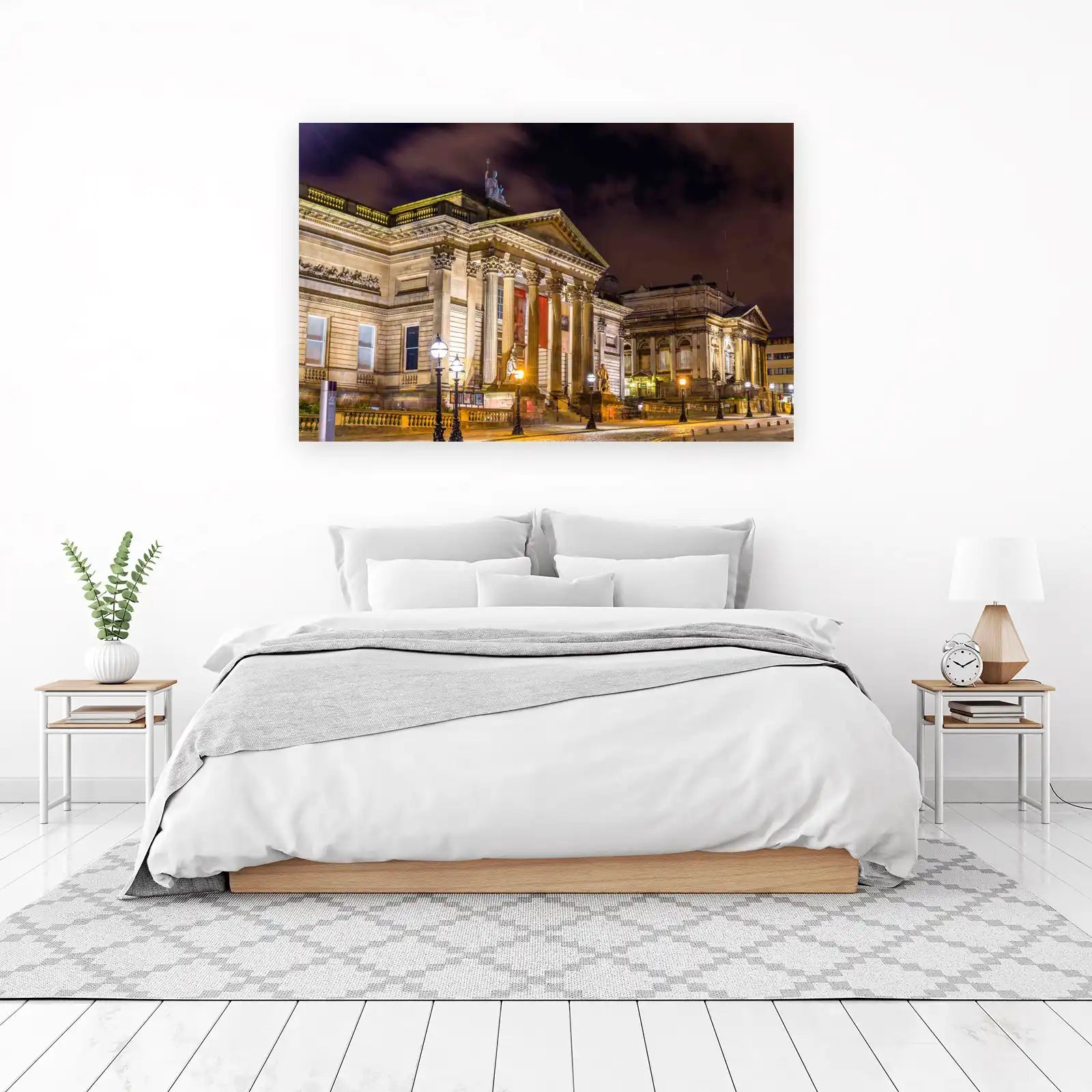 Grand Neo-Classical Building at Night Wall Art