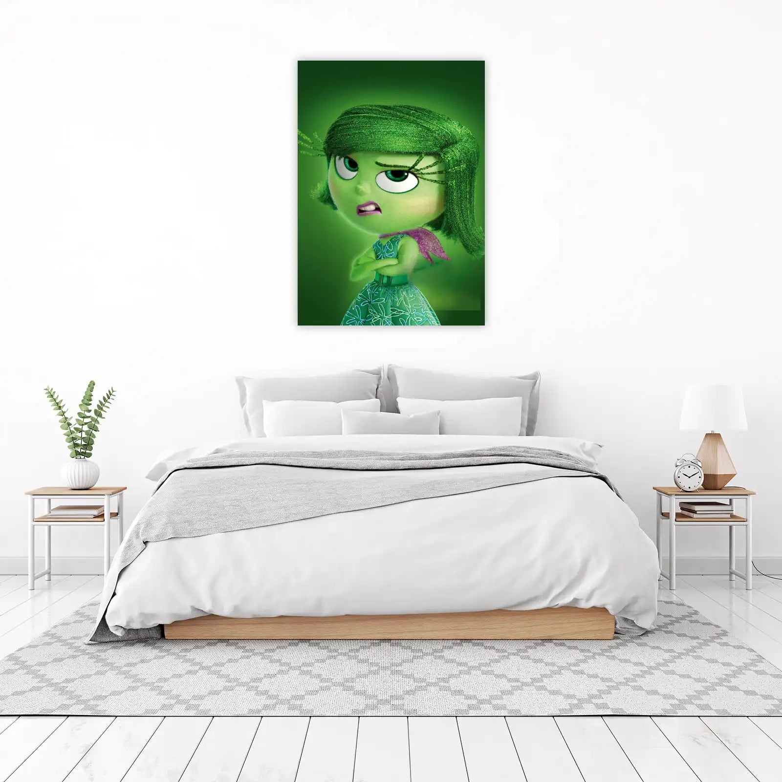Disgust Inside Out Character Green Glitter Wall Art