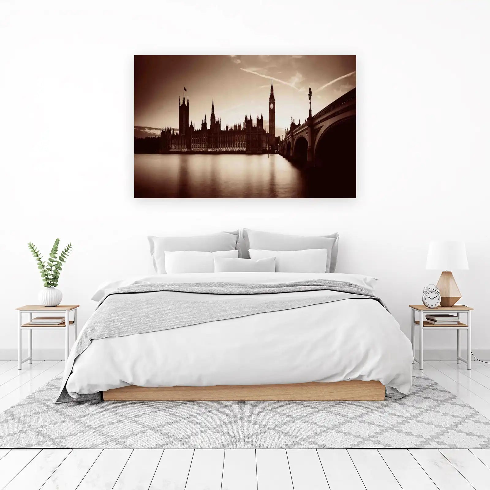 Vintage London Big Ben Bridge Wall Art