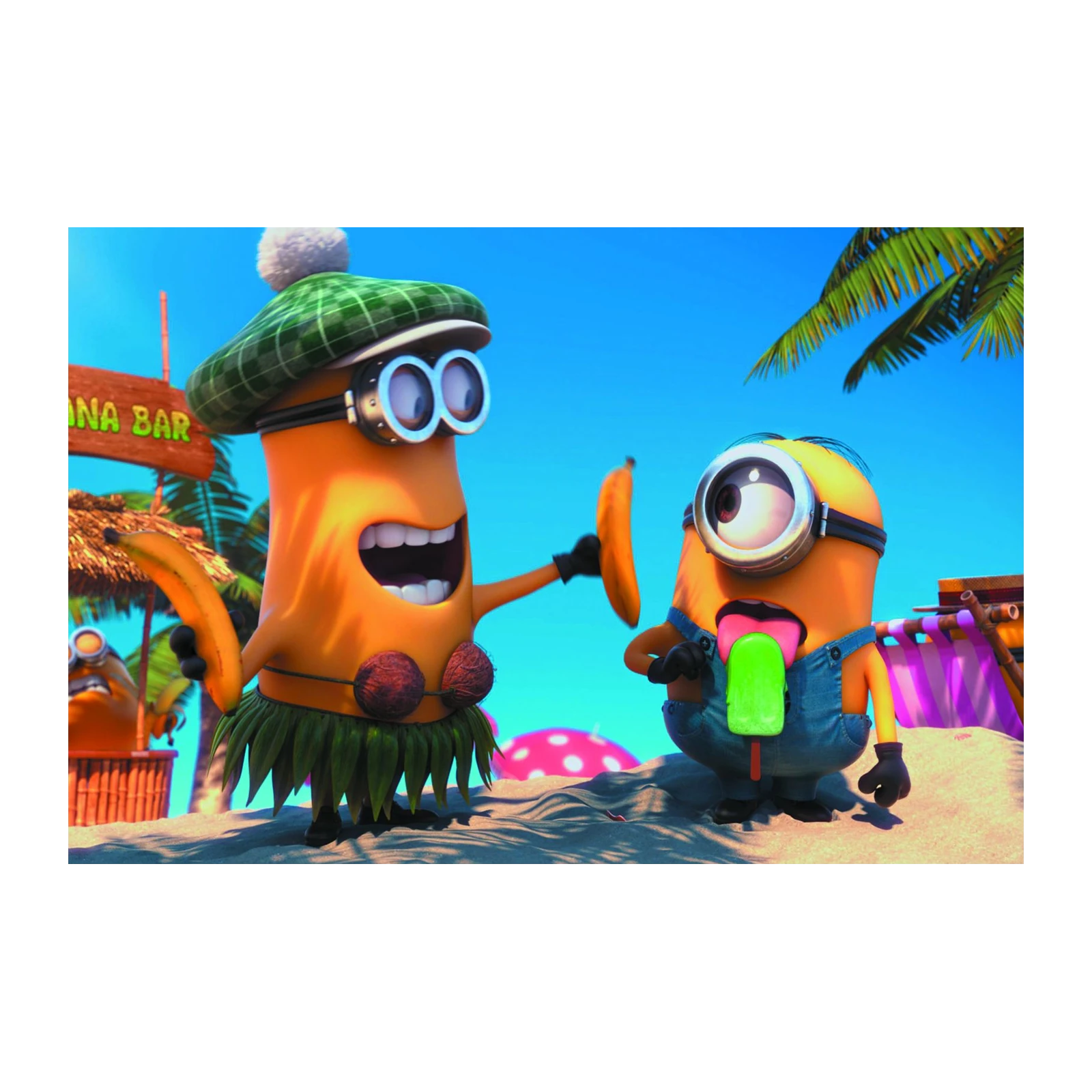 Fun Minions Beach Tropical Banana Bar Wall Art