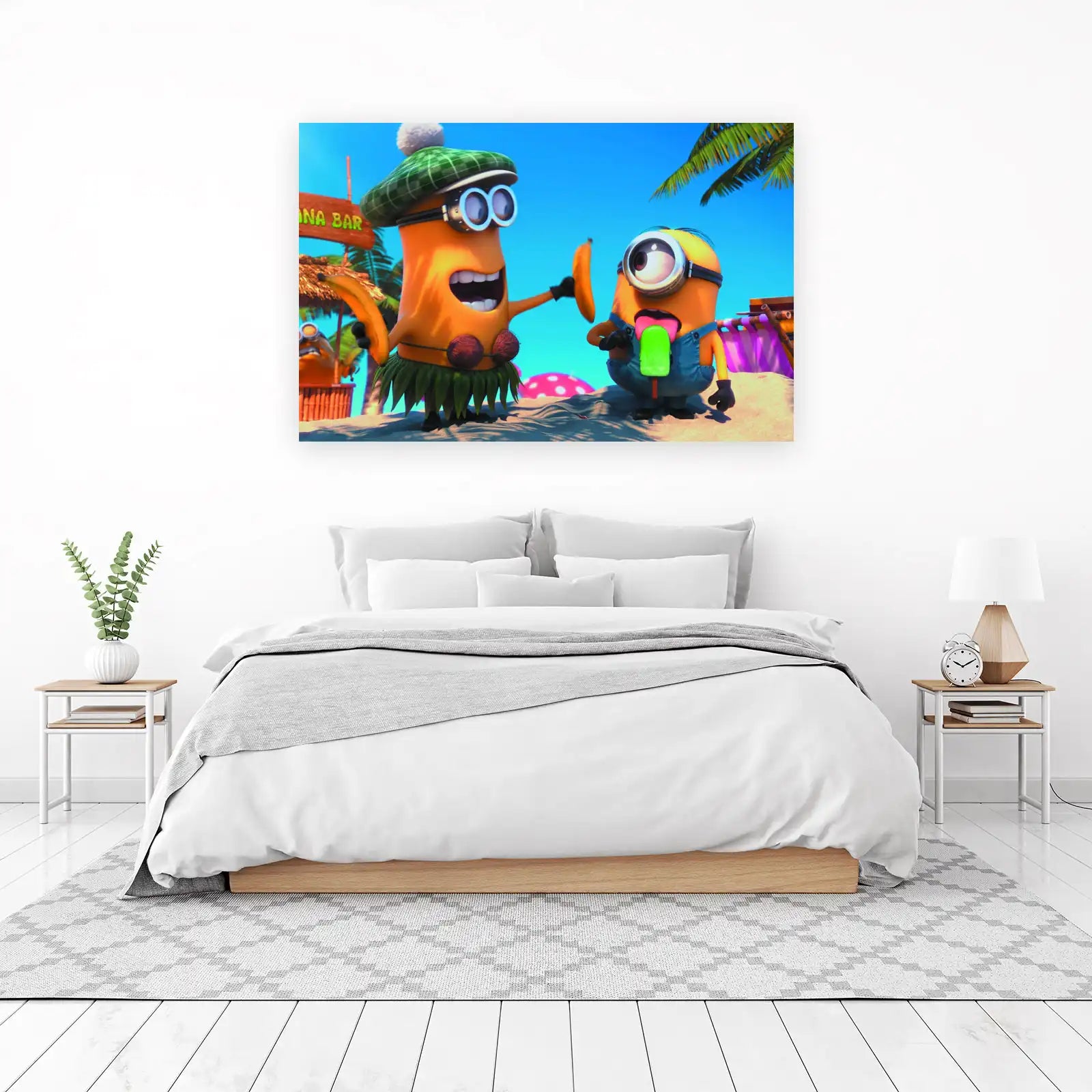 Fun Minions Beach Tropical Banana Bar Wall Art