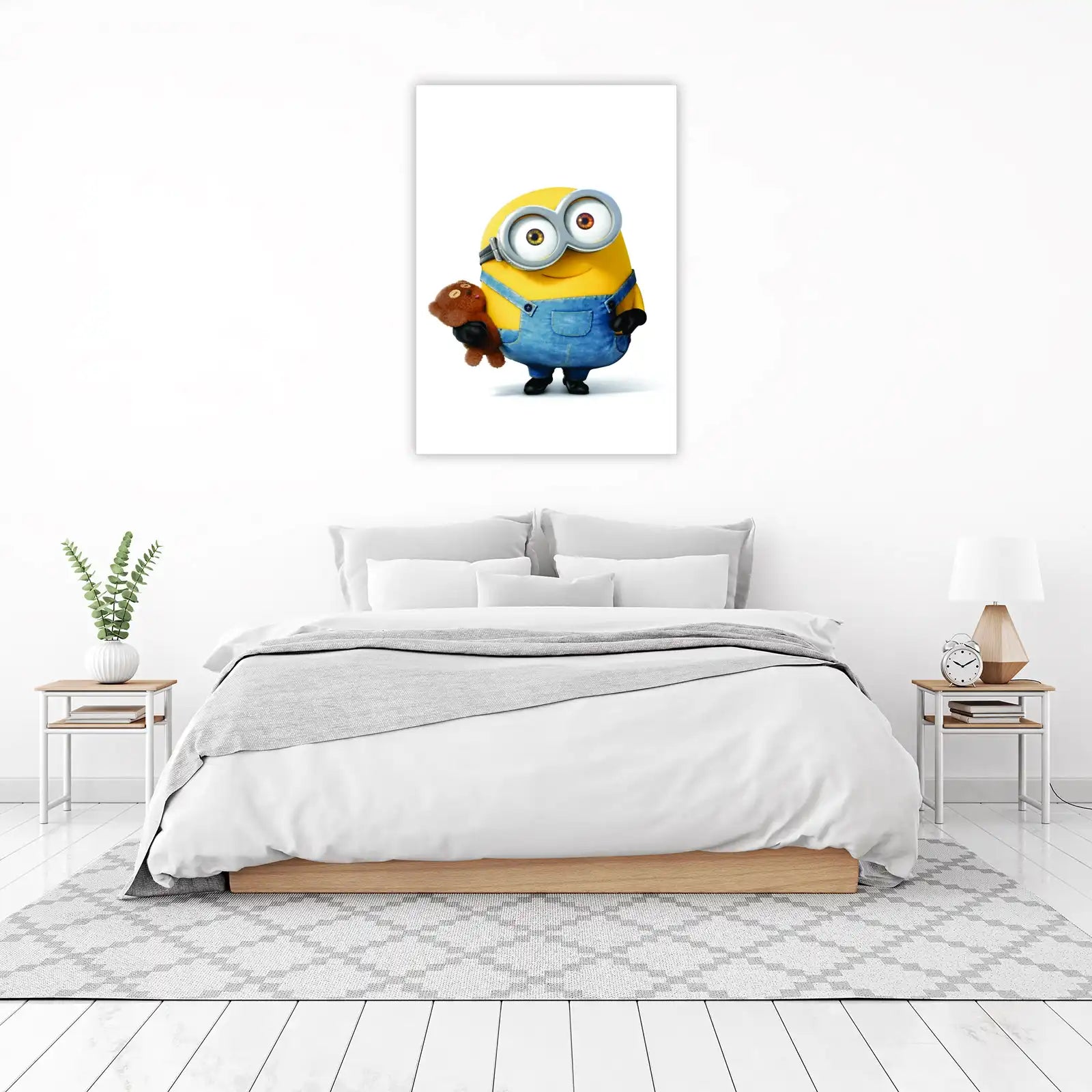 Adorable Minion with Teddy Bear Wall Art