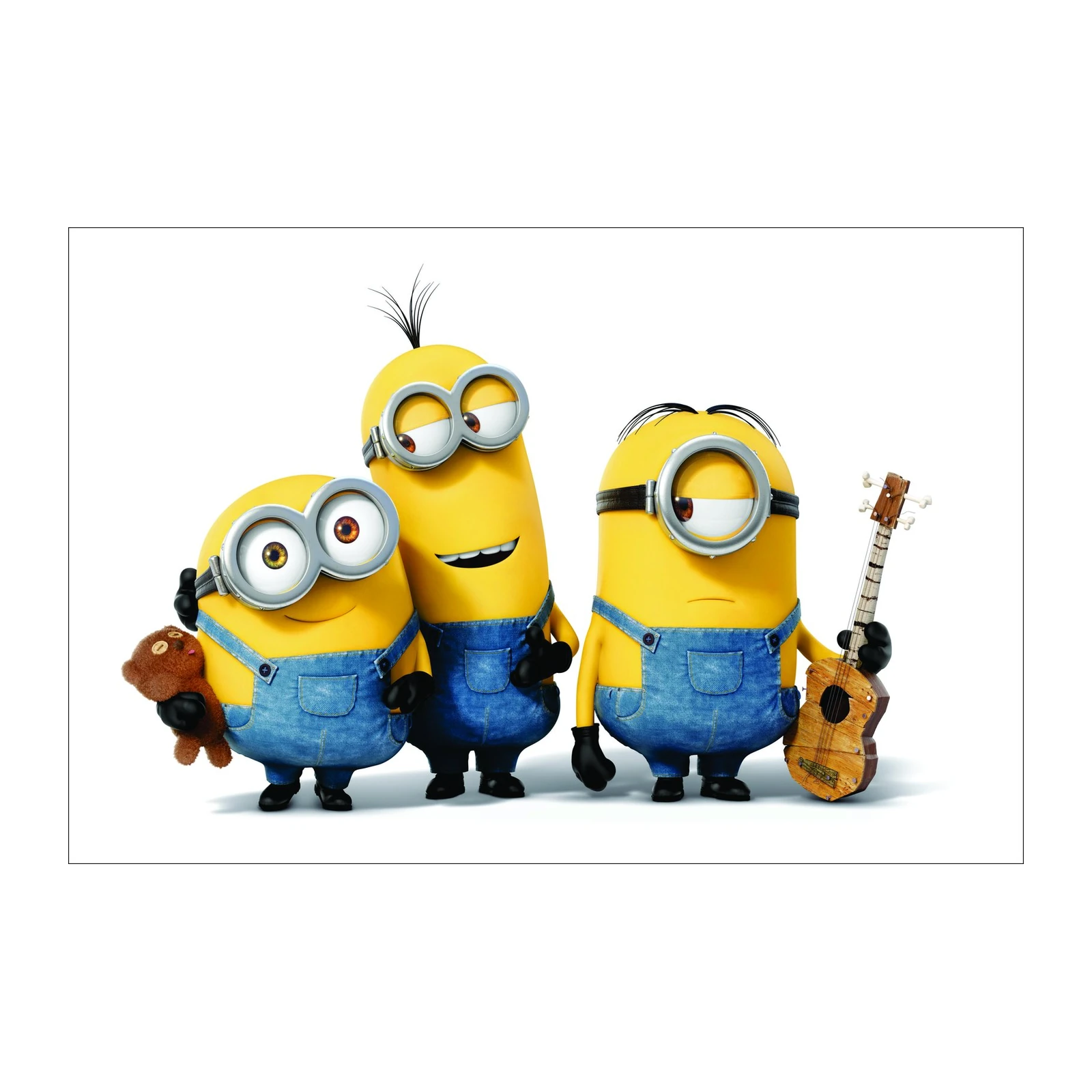 Fun Minions with Guitar & Teddy Bear Wall Art