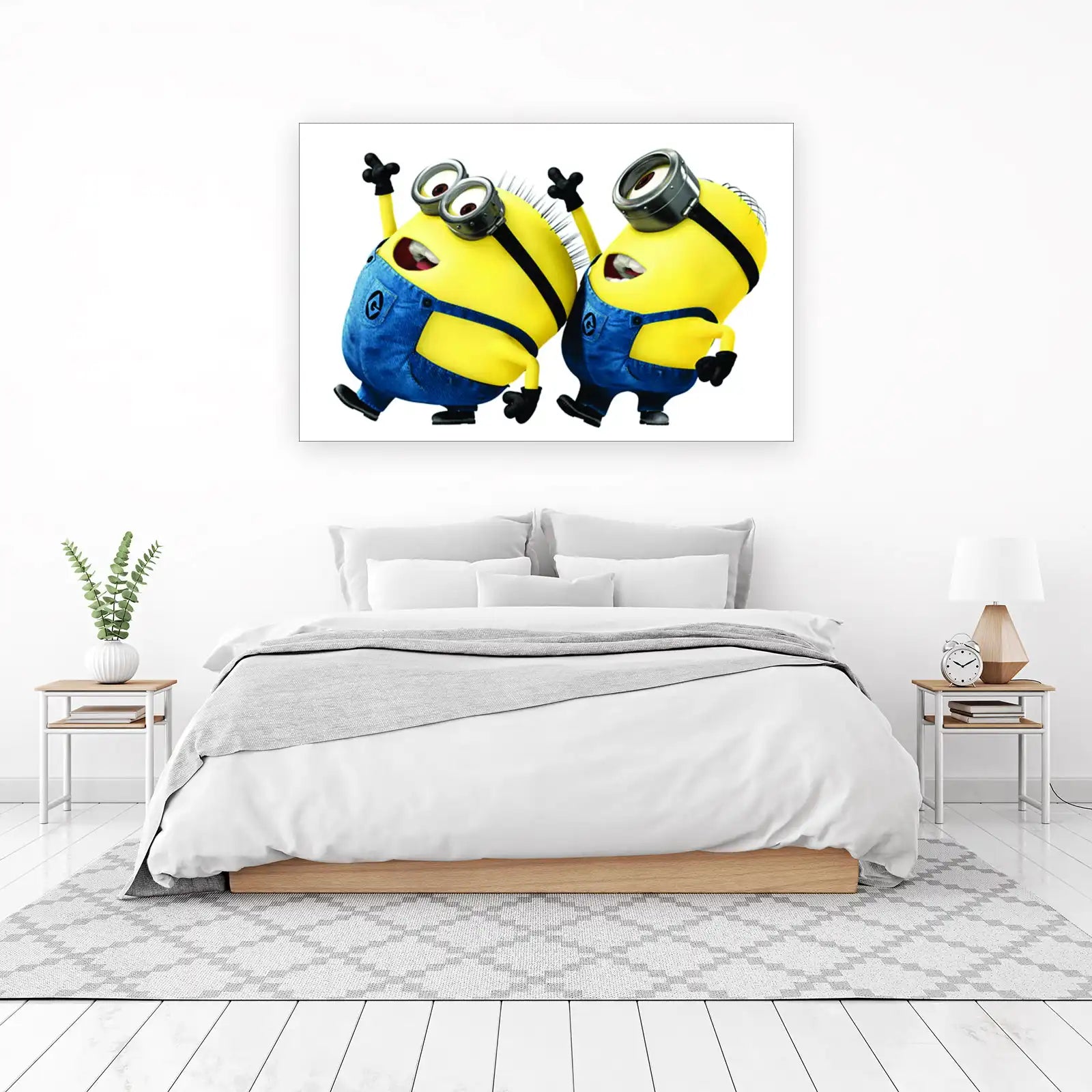 Fun Minion Duo Denim Bib Overalls Wall Art
