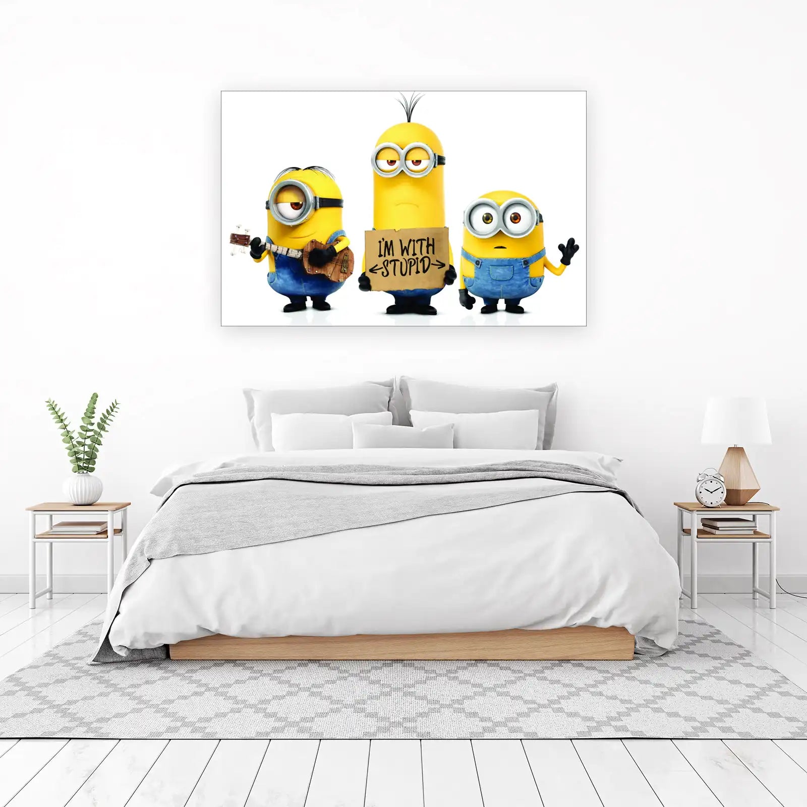 Funny Minions "I'm With Stupid" Wall Art