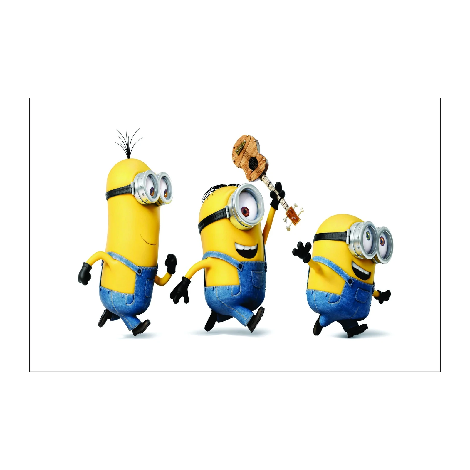 Happy Minions Playing Ukulele Wall Art