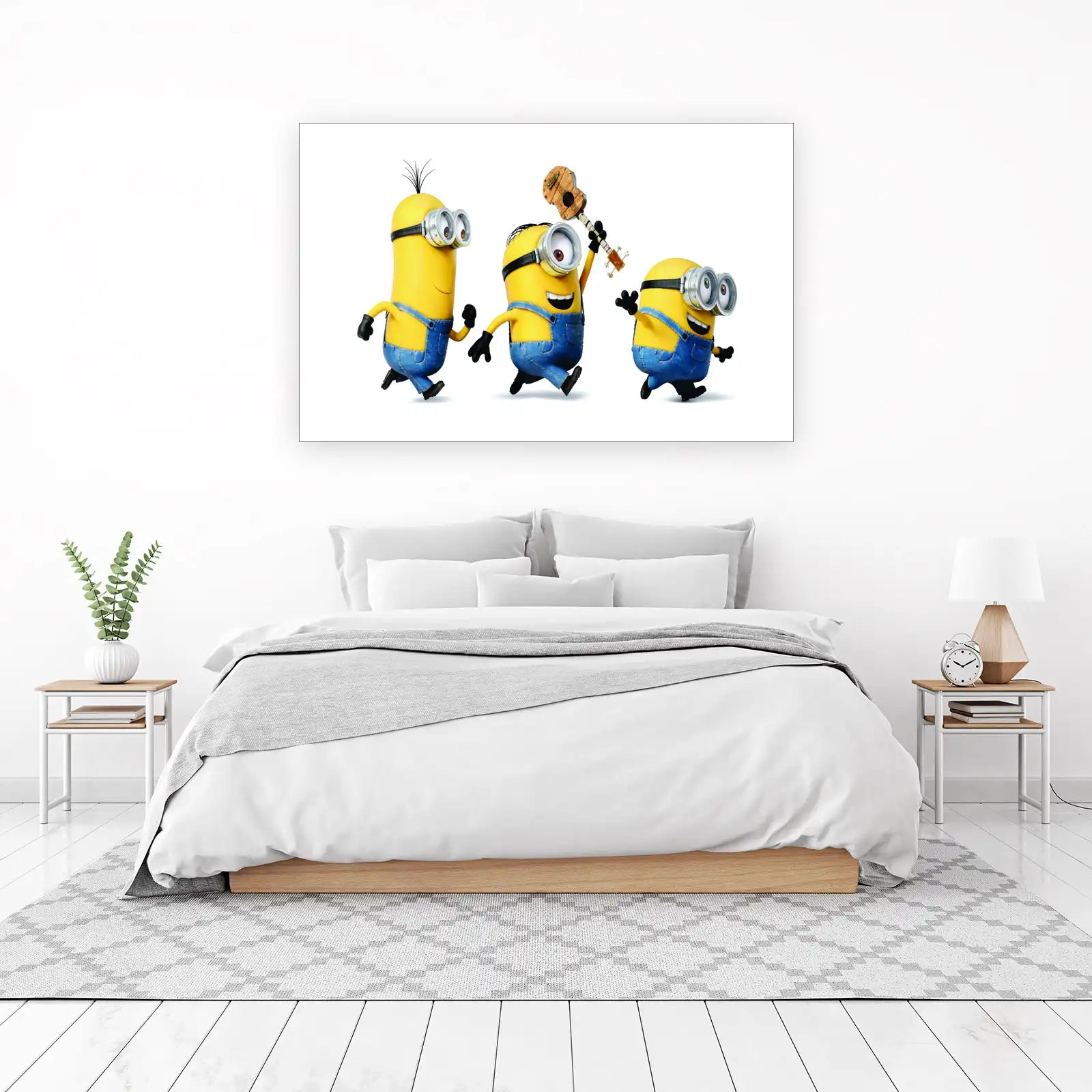 Happy Minions Playing Ukulele Wall Art