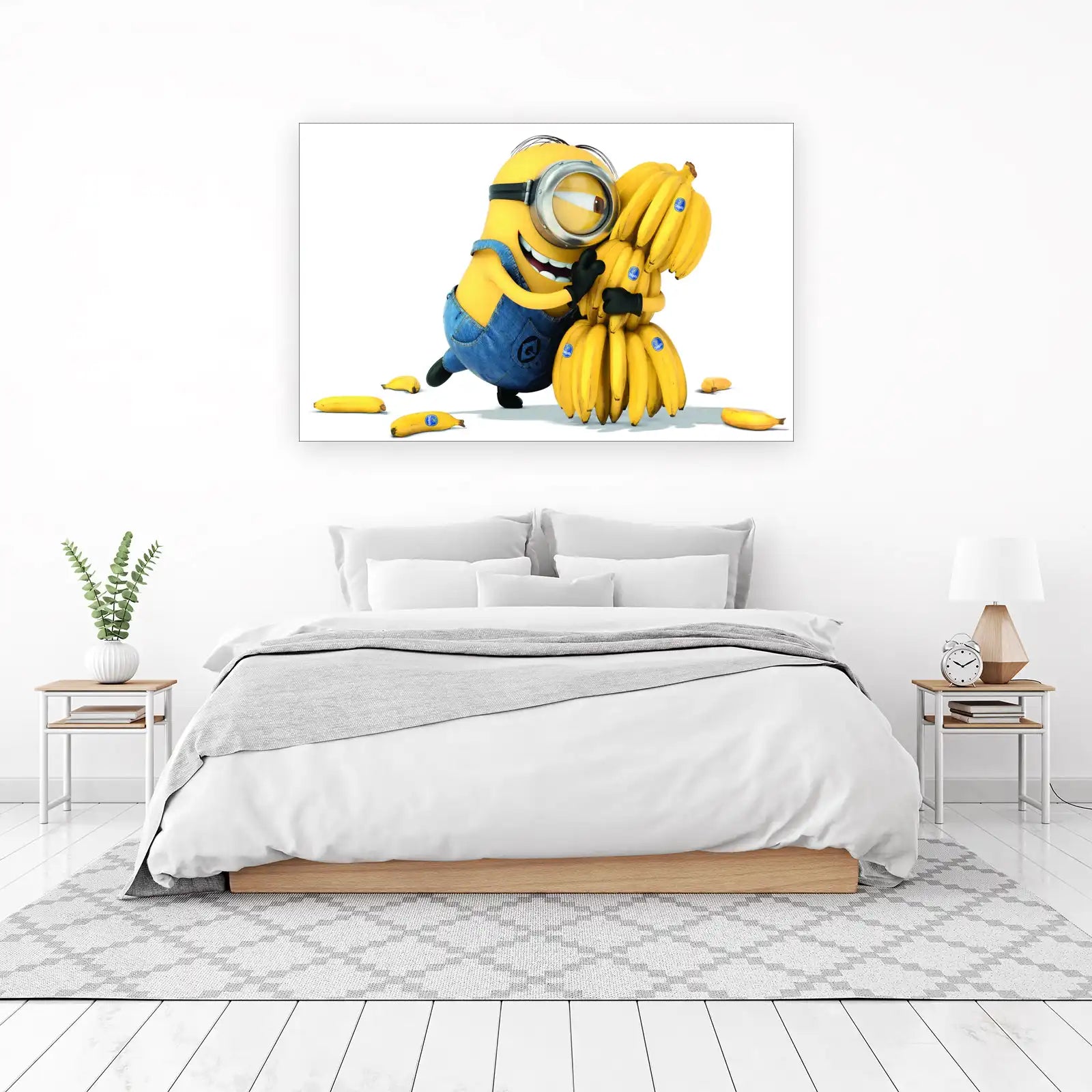 Happy Minion with Bananas Wall Art