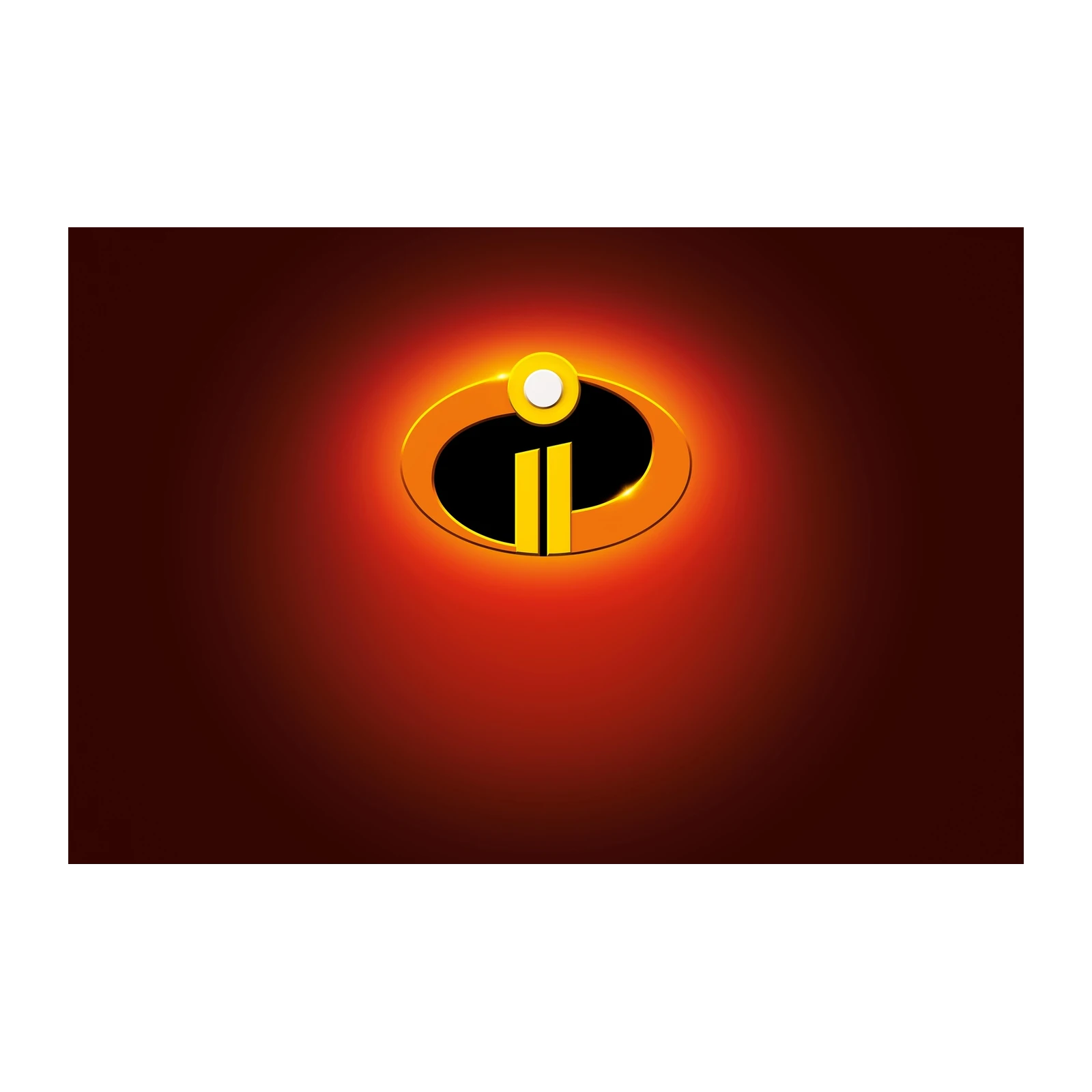 Incredibles 2 Logo Orange Glow Wall Art