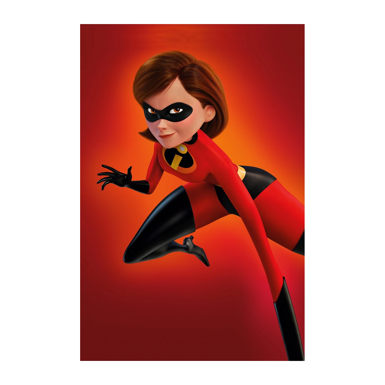Elastic Woman Action Pose Red & Black Wall Art