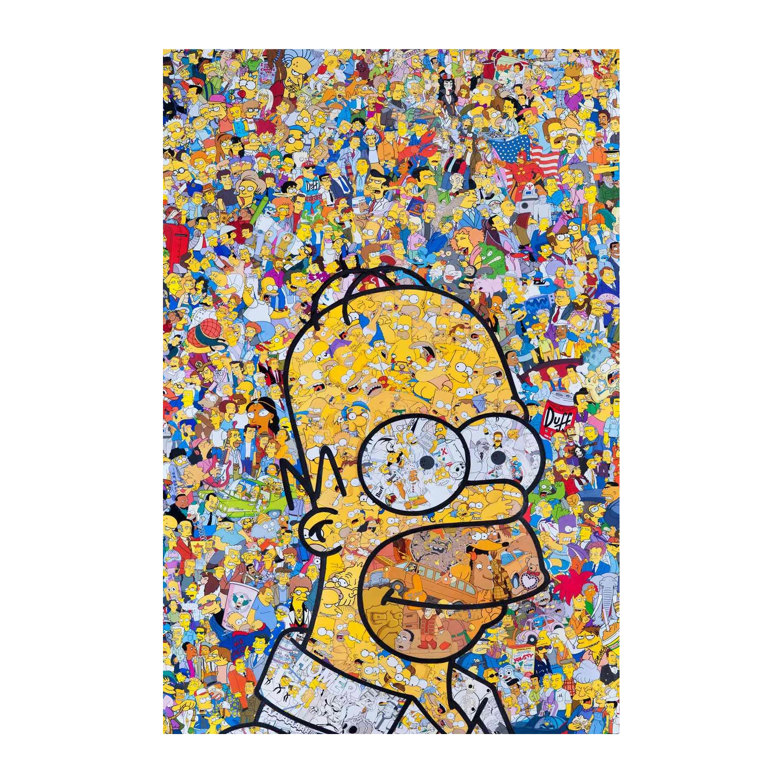 Homer Simpson Collage Yellow Wall Art